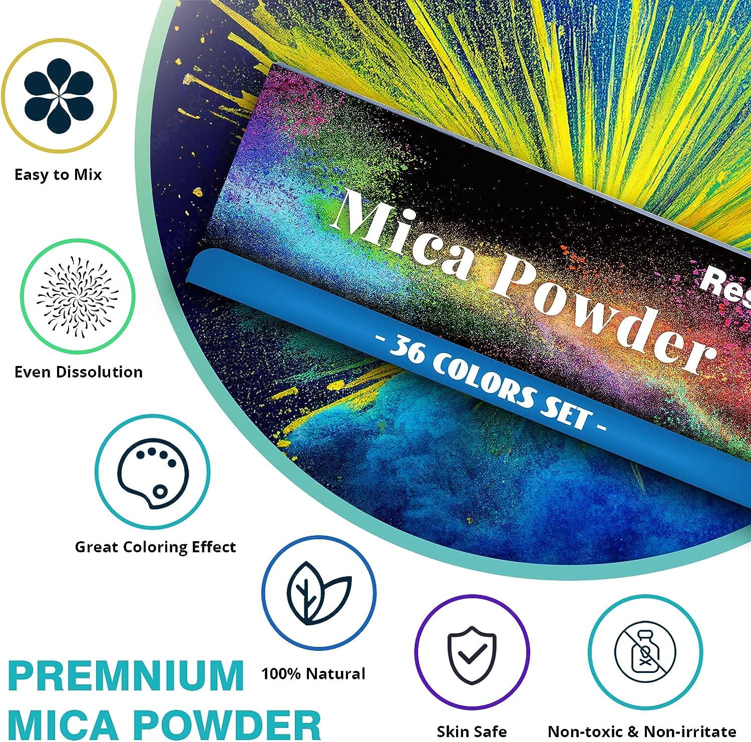 Resiners Mica Powder for Epoxy Resin, 36 Color Epoxy Resin Pigment