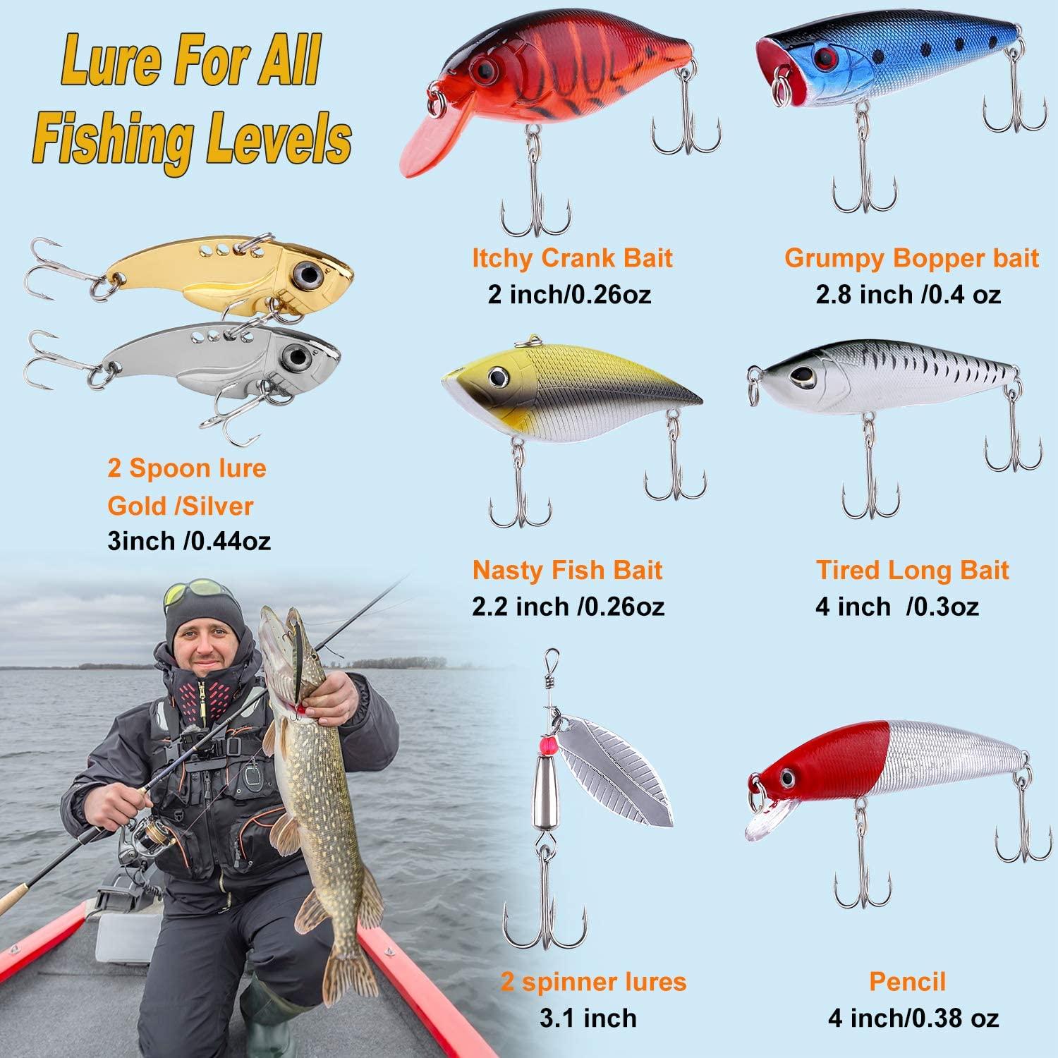 PLUSINNO Fishing Lures Baits Tackle Including Crankbaits