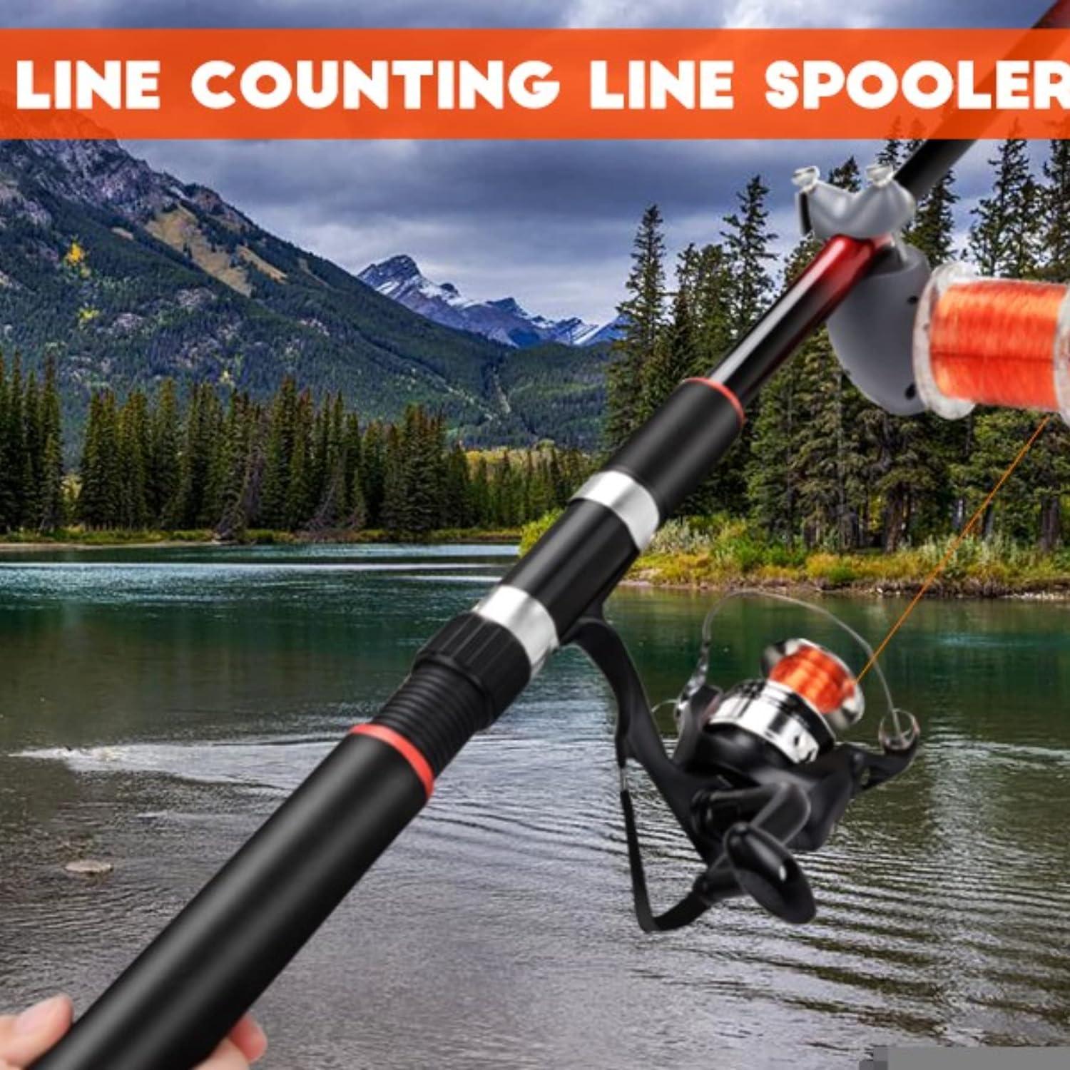Teamaze Portable Fishing Line Spooler | Adjustable Line Counter for ...