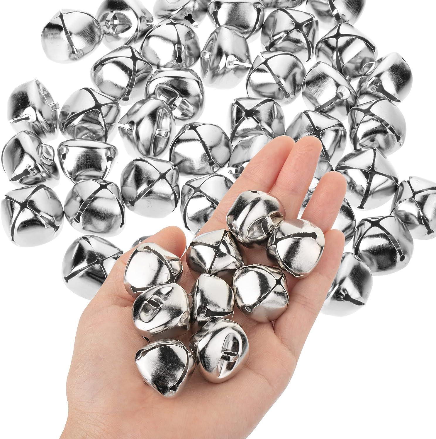 Mr. Pen Jingle Bells, 1 Inch, Silver, 50 Pack, Jingle Bells for Crafts