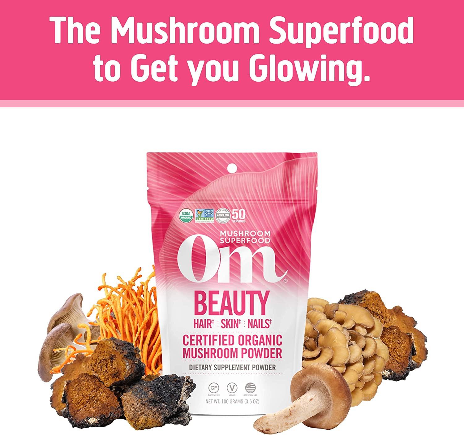 Om Mushroom Superfood Beauty Blend Mushroom Powder Superfood Supplement