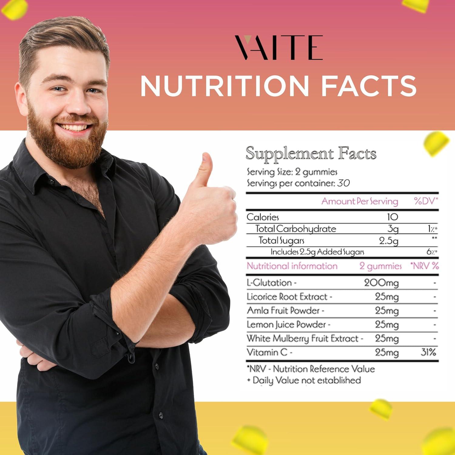 Buy VAITE Glutathione Gummies for Skin - Vitamin C for Dark Spot & Scar  Removal - 60 Antioxidant Gummies for Acne Scar Reduction Anti-Aging & Body  Pigmentation
