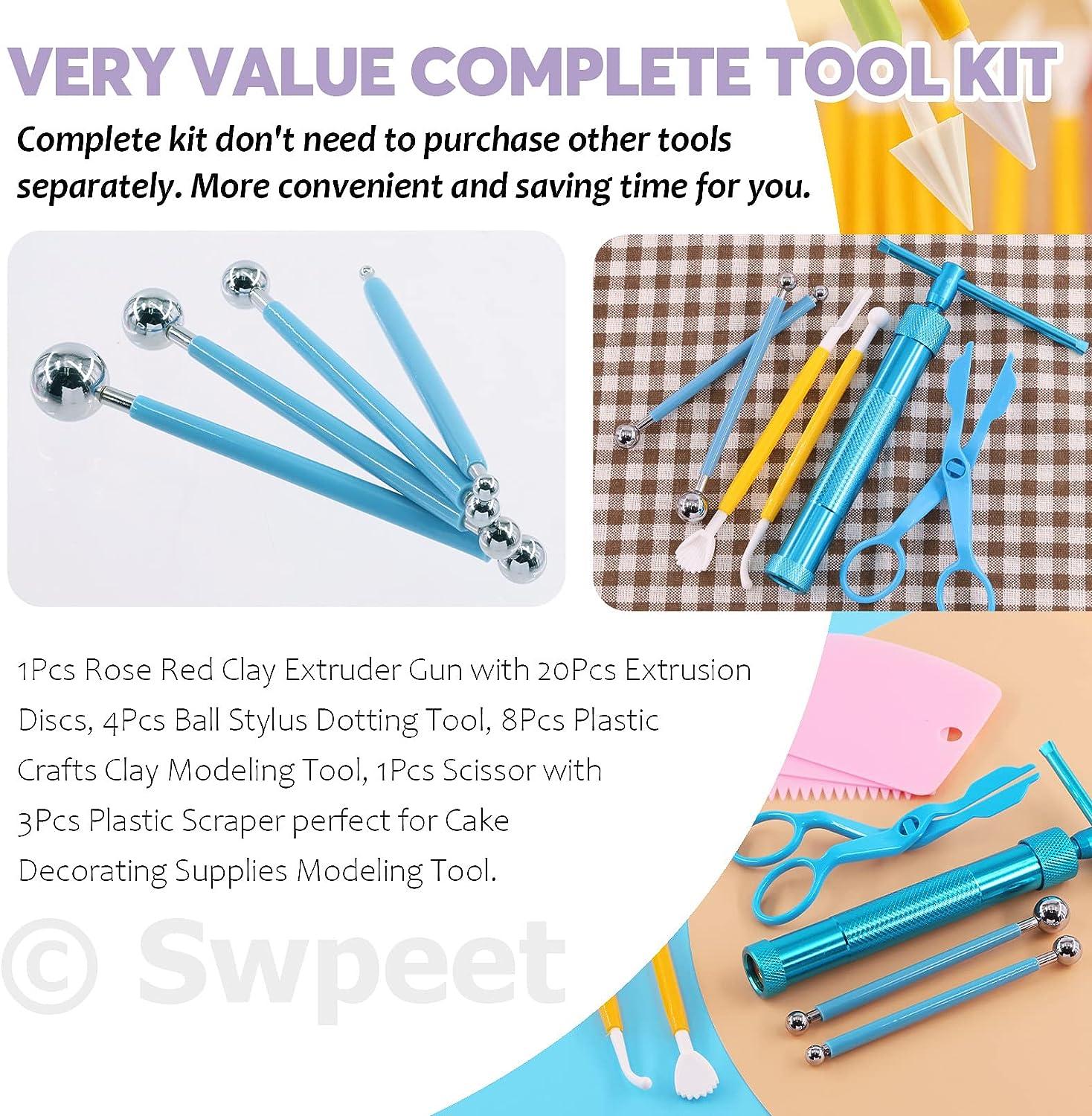 Generic Supkiir 33Pcs Clay Fondant Extruder Cake Decorating Supplies Sugar  Modeling Tool, Clay Extruder Gun With Sugar Paste Extruder, Ball Stylus  Dotting Cake Crafts Clay Sculpting Tools @ Best Price Online