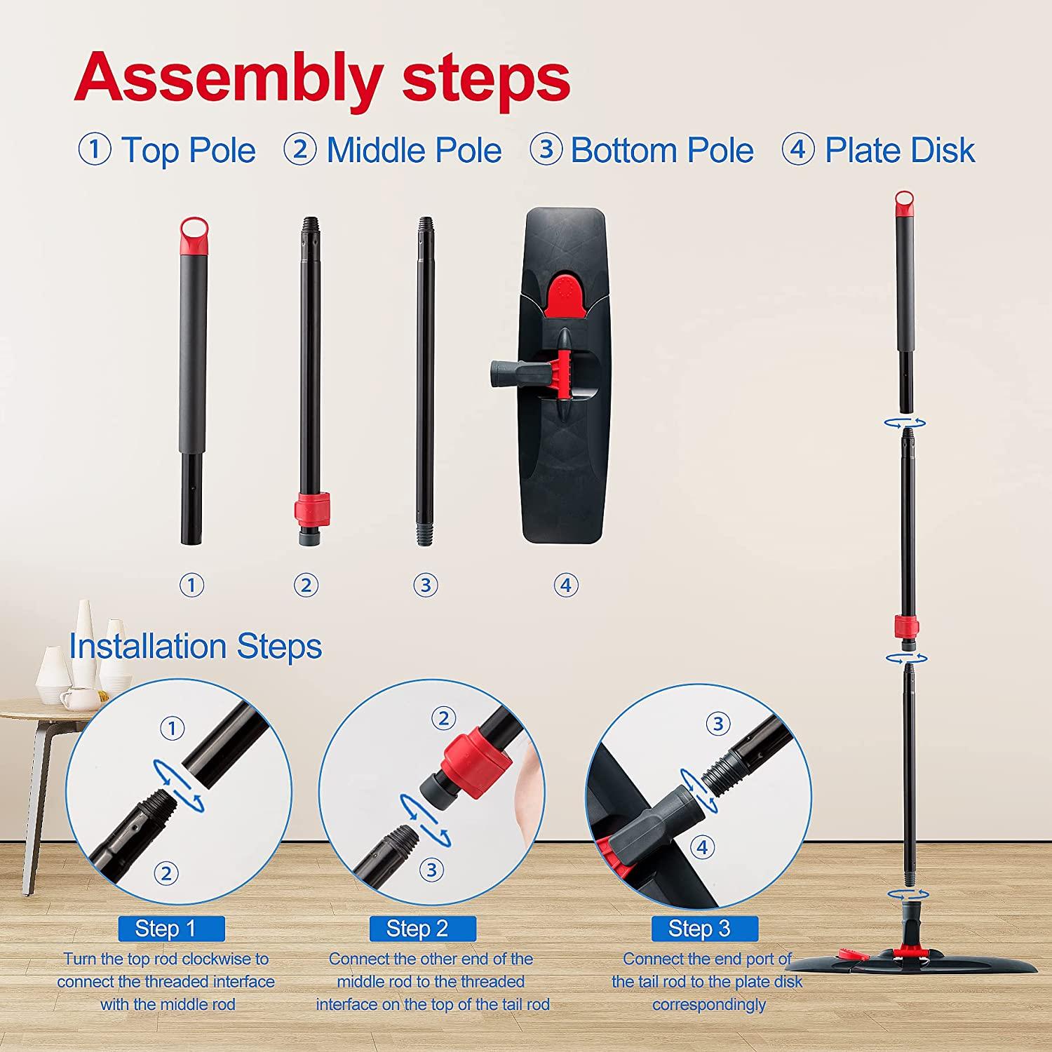 CLEANHOME Dust Mop for Floor Cleaning Microfiber Professional Dry & Wet