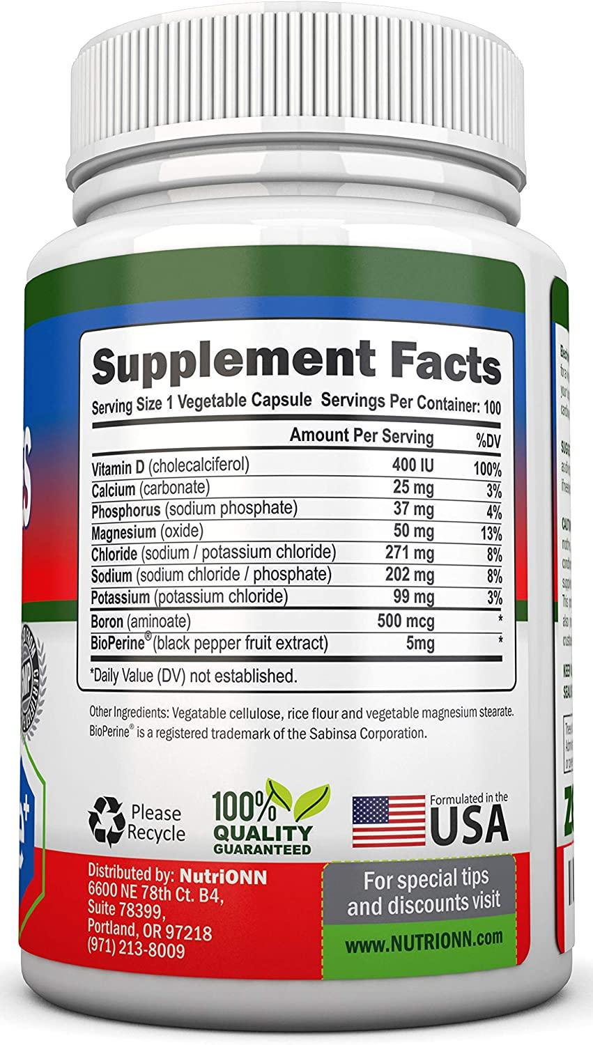 Electrolytes 100 Natural Electrolyte Replacement Capsules Premium