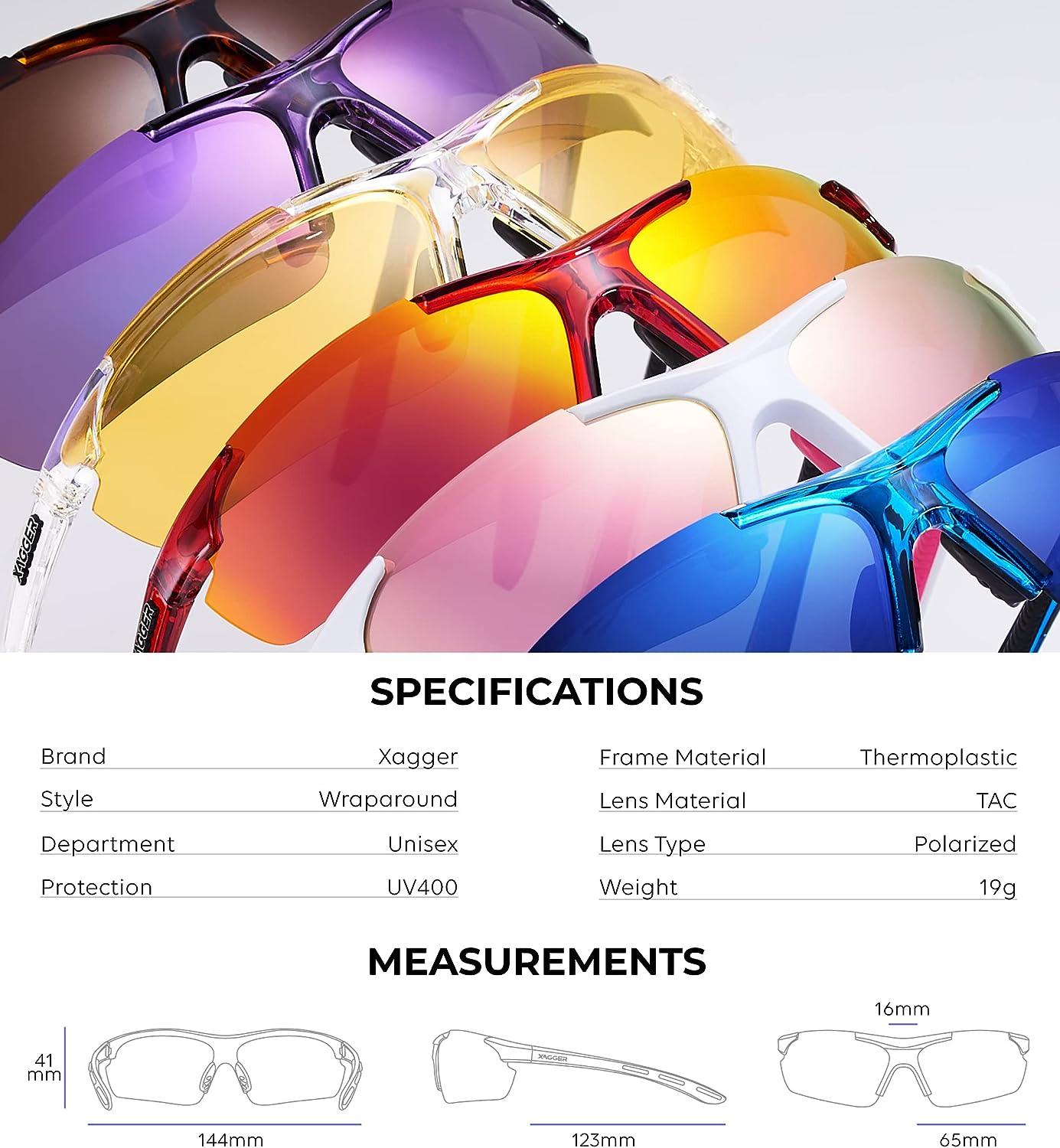 Xagger Polarized Wrap Around Sport Sunglasses for Men Women UV400