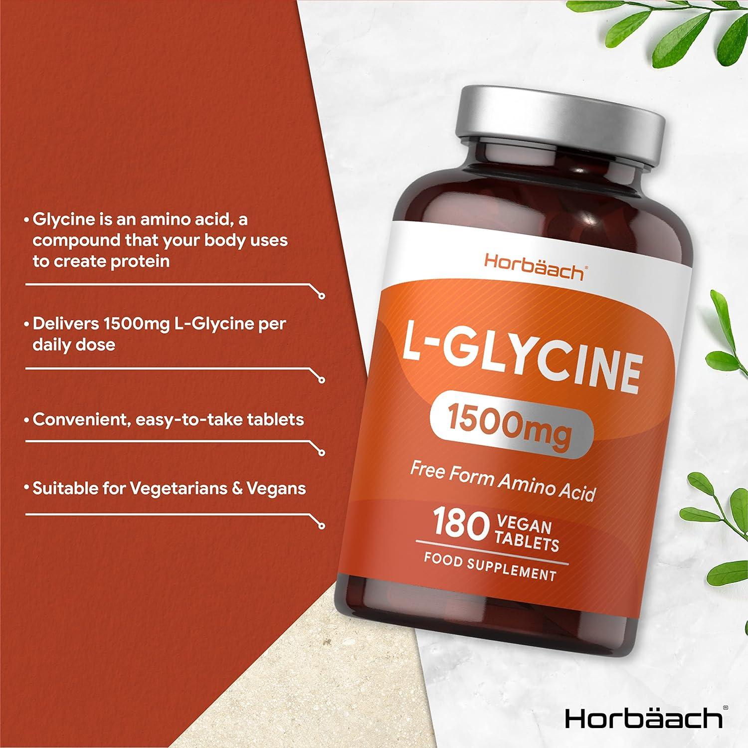 L Glycine Supplement 1500mg | 180 Vegan Tablets by Horbaach - Amino Acid Nutritional Supplement | Buy Now with Express International Delivery | GoSupps.com L Glycine Supplement 1500mg | 180 Vegan Tablets by Horbaach - Amino Acid Nutritional Supplement | Buy Now with Express International Delivery | GoSupps.com