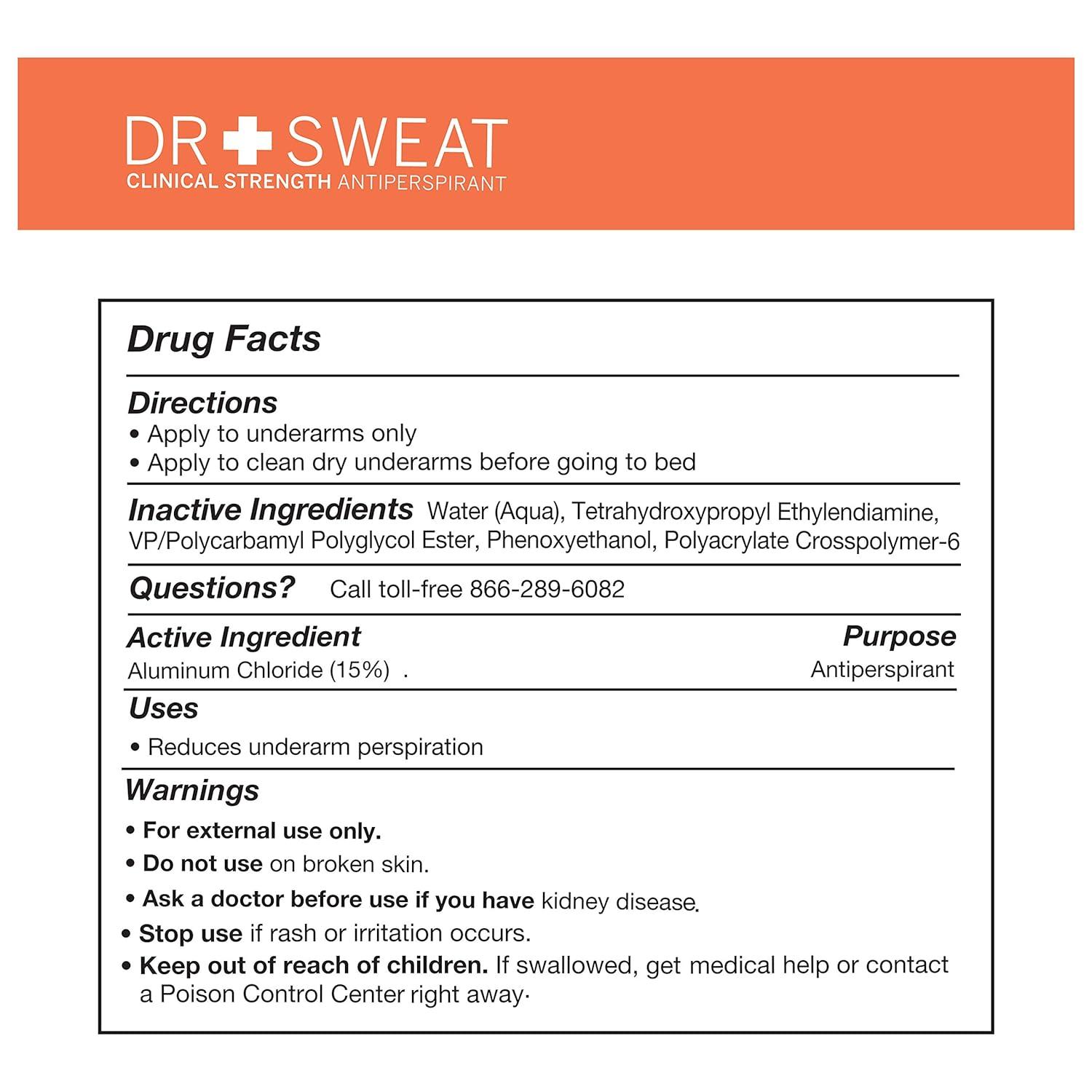 Dr. Sweat Antiperspirant Deodorant Pads for Excessive Clinical Strength