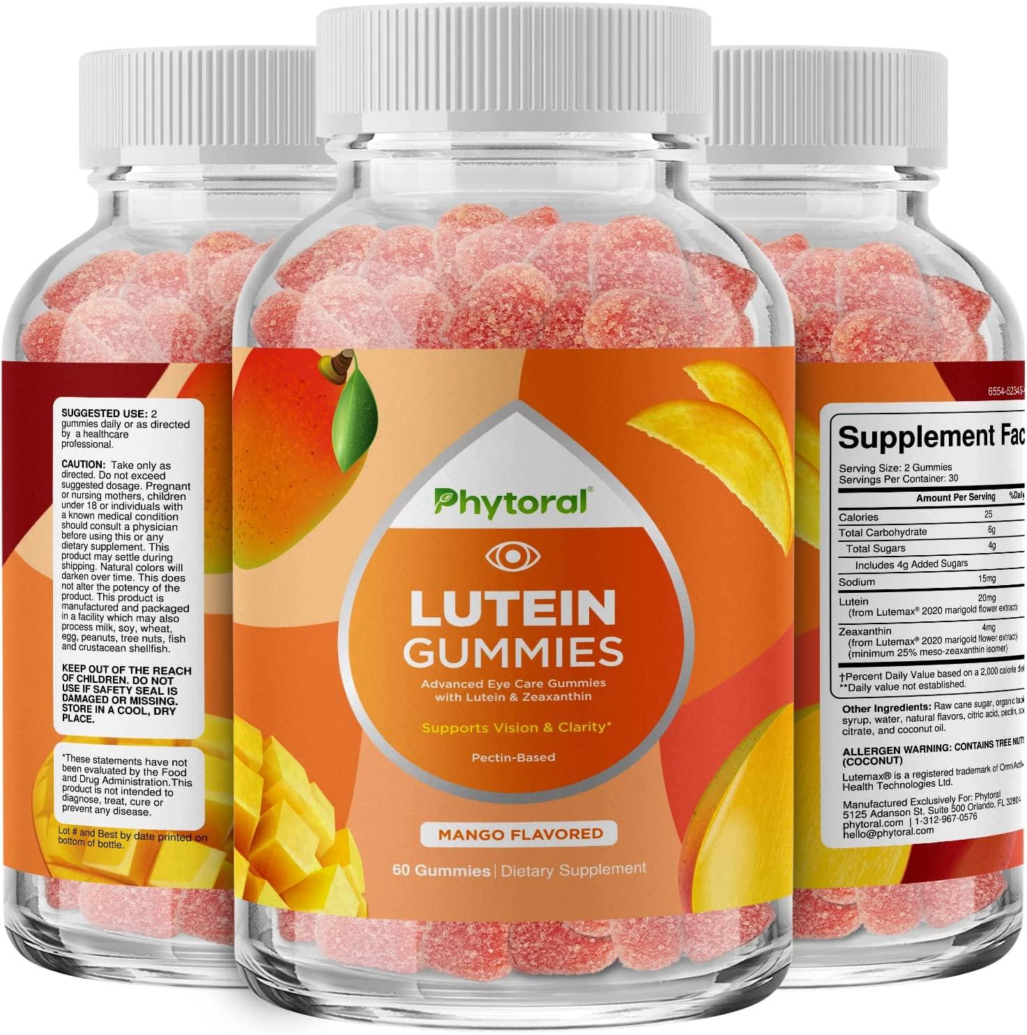 Lutein & Zeaxanthin Eye Vitamins for Adults Delicious Vegan Eye