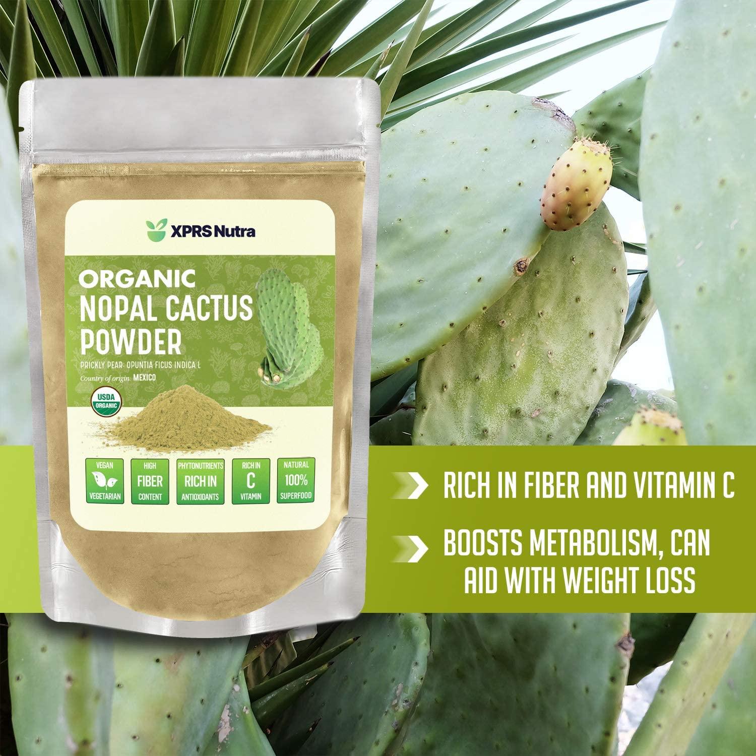 XPRS Nutra Organic Nopal Cactus Powder Prickly Pear Supplement Nopal