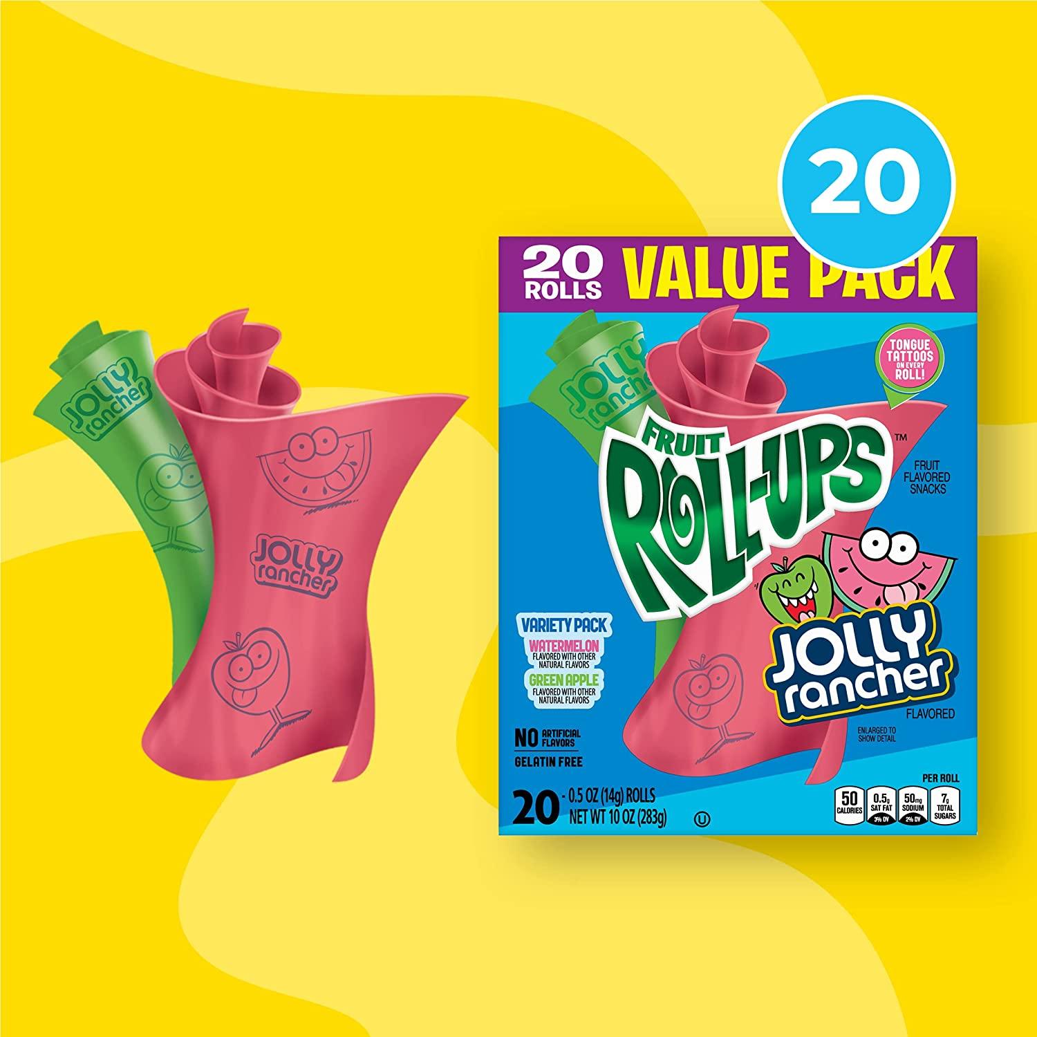 Betty Crocker Jolly Rancher Fruit RollUps 10 oz 20 ct Pack of 6