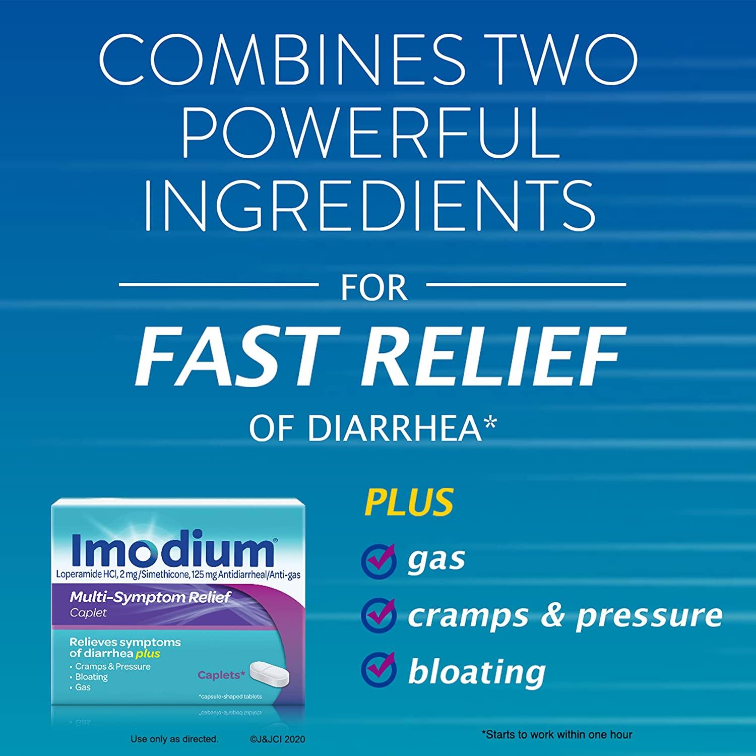 Imodium MultiSymptom Relief Caplets with Loperamide Hydrochloride and
