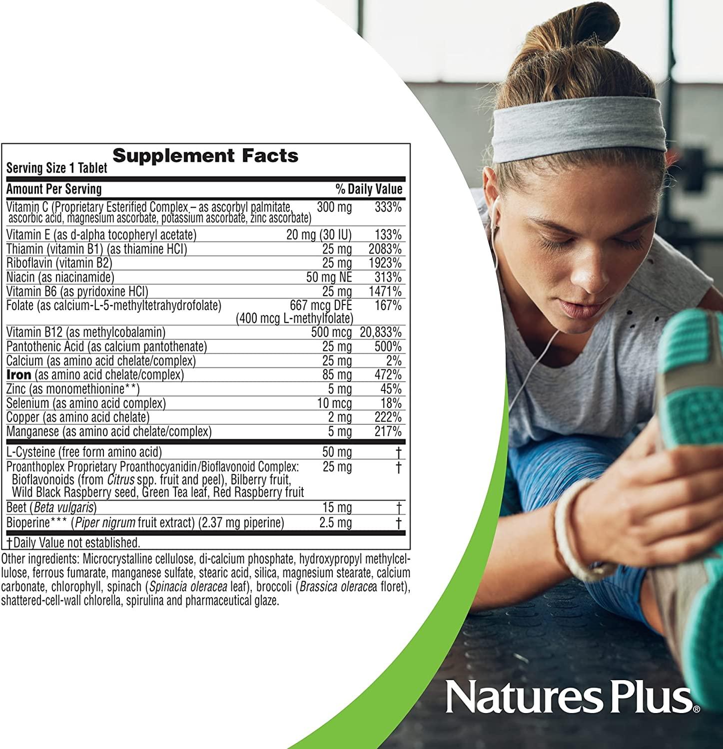NaturesPlus Hema-Plex Iron - 60 Slow-Release Tablets - 85 Mg Chelated Iron - Total Blood Health - With Vitamin C & Bioflavonoids - Non GMO, Vegetarian & Gluten Free - 60 Servings - View #12
