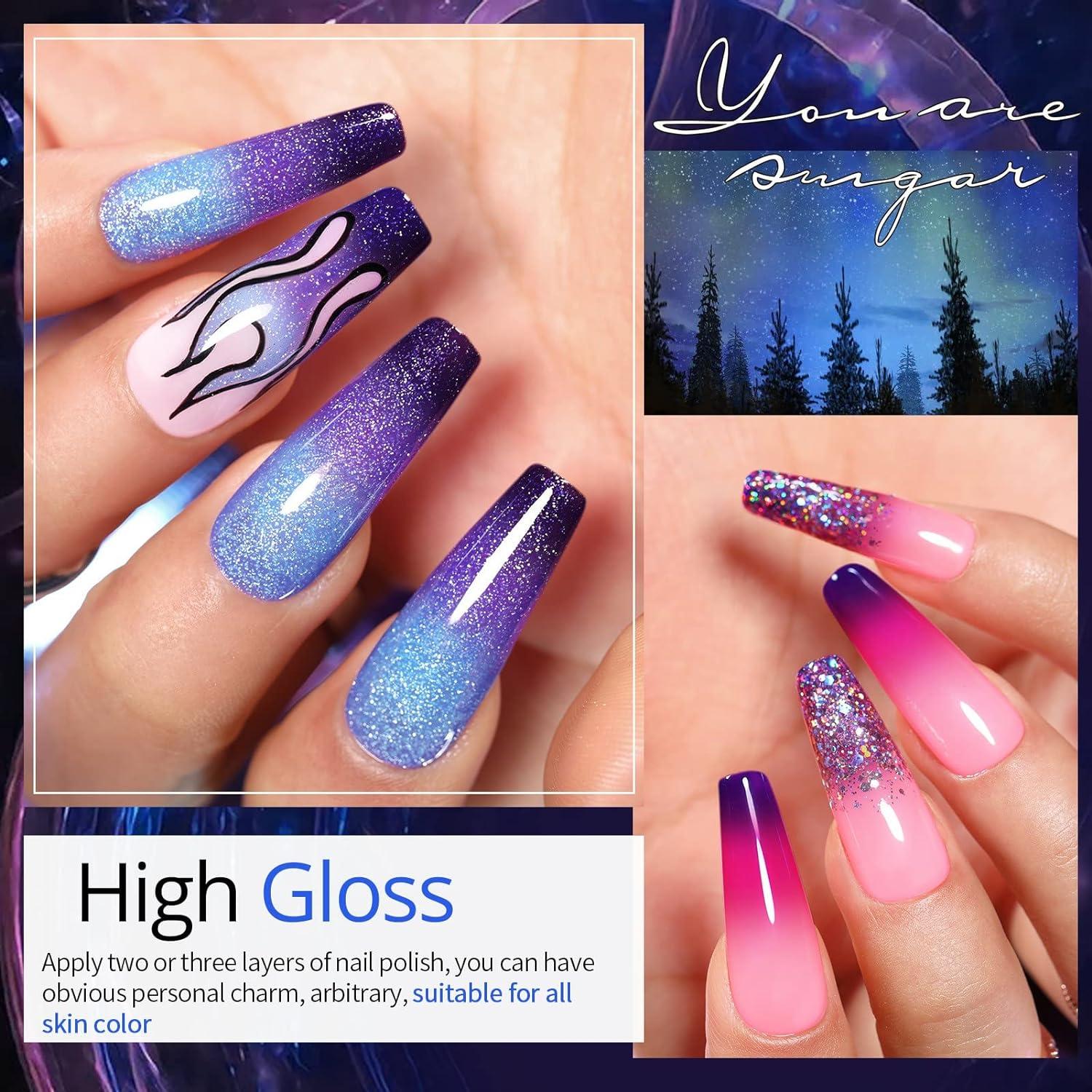 UR SUGAR Gel Nail Polish Set Color Changing 6 Pcs Nail Gel Polish
