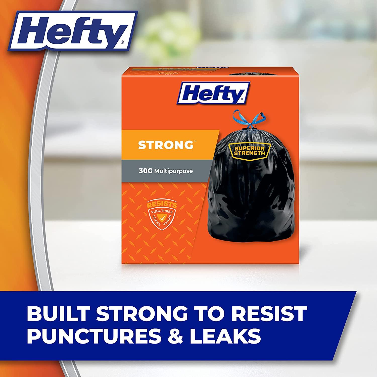 Hefty Strong Large Trash Bags, 30 Gallon, 74 Count 74 Count (Pack of 1)