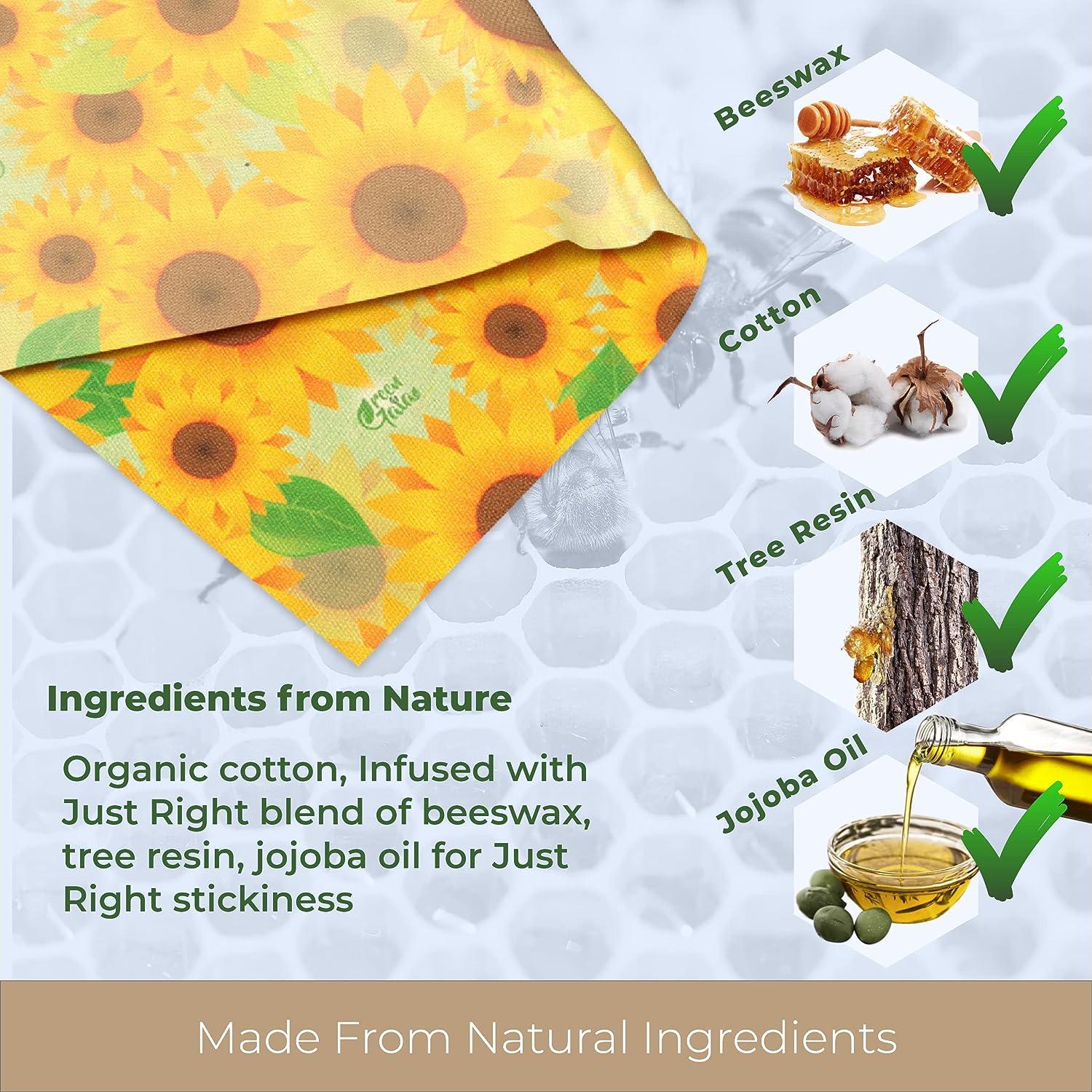 Green4Gaia Reusable Beeswax Food Wrap - Assorted 6 pack with