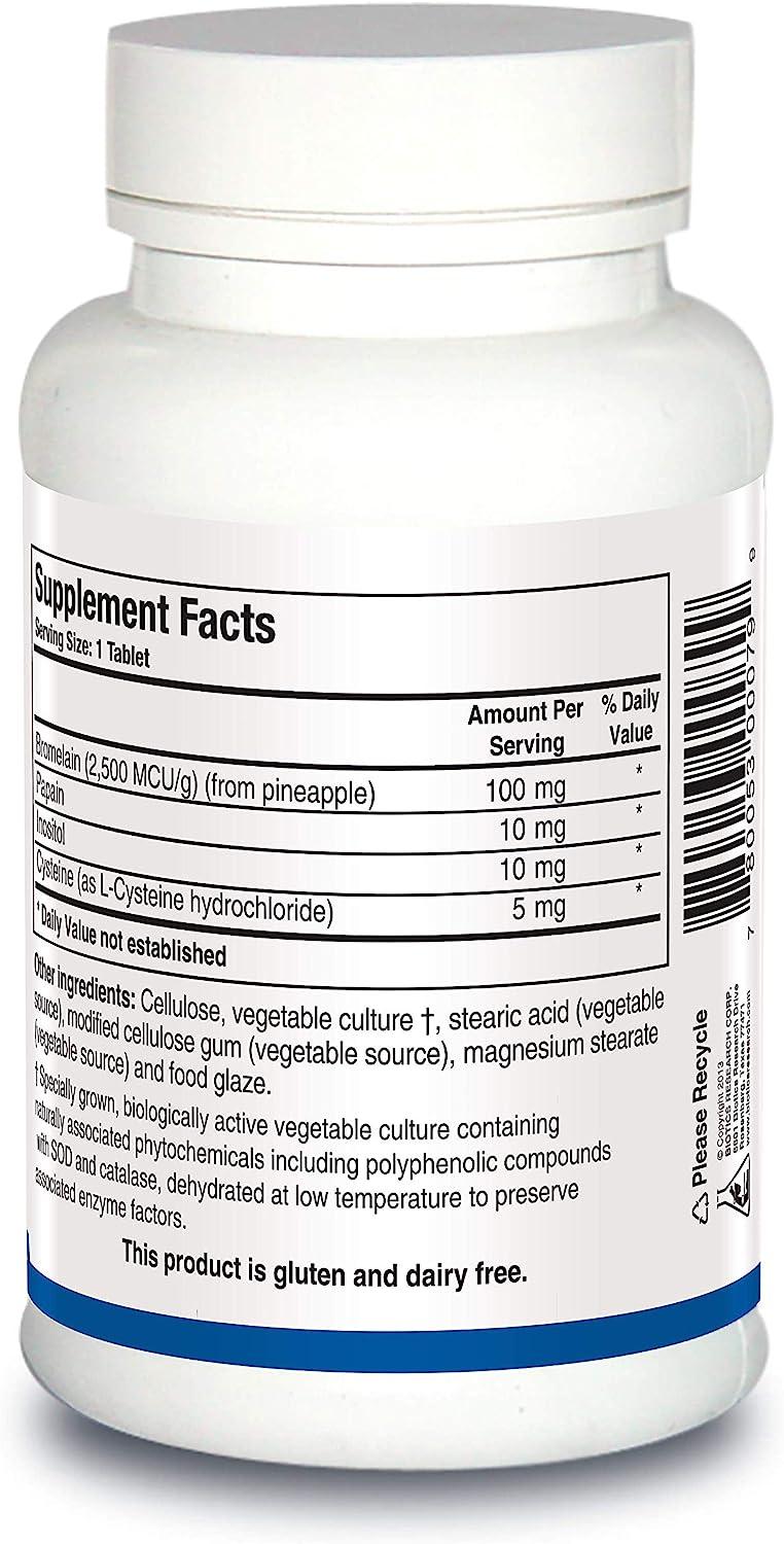 Biotics Research Bromelain Plus Lactose & Dairy Free Digestive