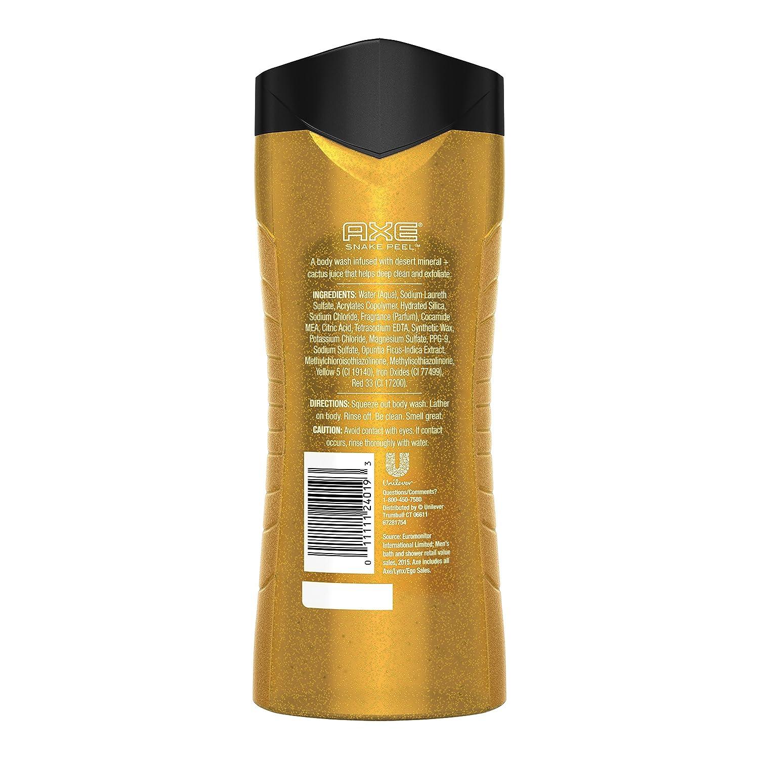 AXE Exfoliating Body Wash for Men Snake Peel 16 Fl Oz (Pack of 1)