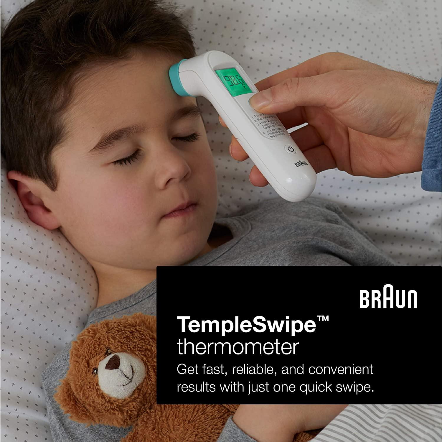 Braun TempleSwipe Thermometer Digital Thermometer with Color Coded