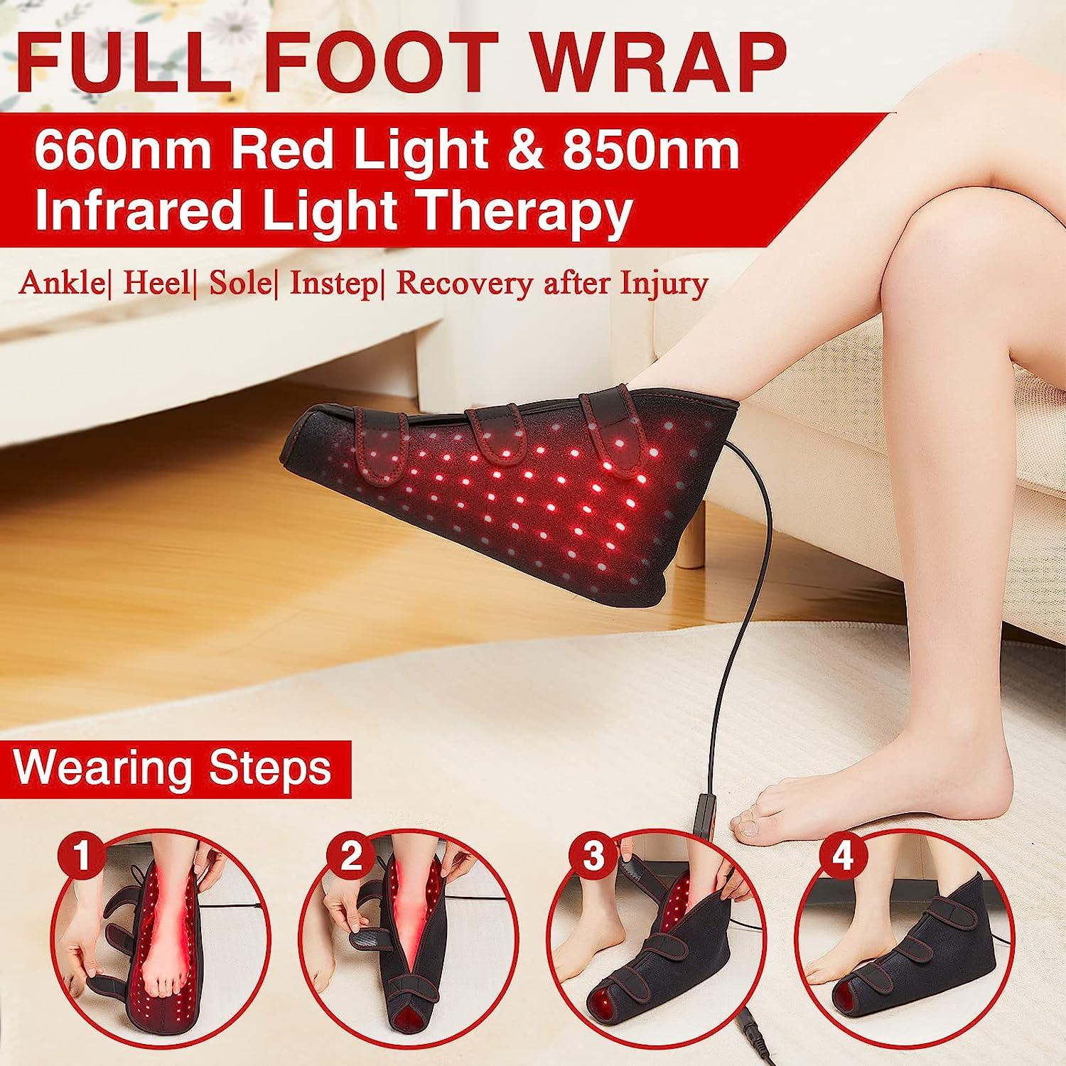 Red Infrared Light Therapy Shoe for Targeted Pain Relief in Feet, Ankles, Toes & Instep Single