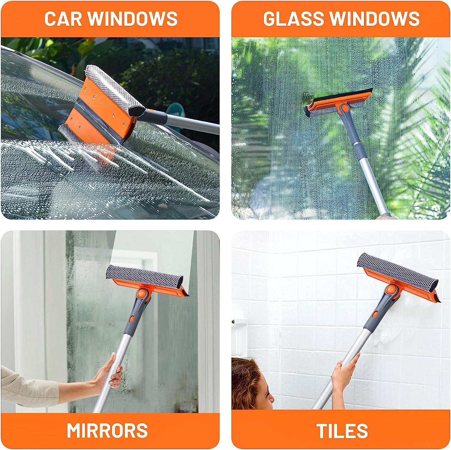 Eazer Professional Window Squeegee, 2-in-1 Window Cleaner Tool, Window  Washing Kit with Extension Pole(20''-30''), Multi-Use Squeegee for Window  Cleaning with Multiple Angles. - UXKD76G9