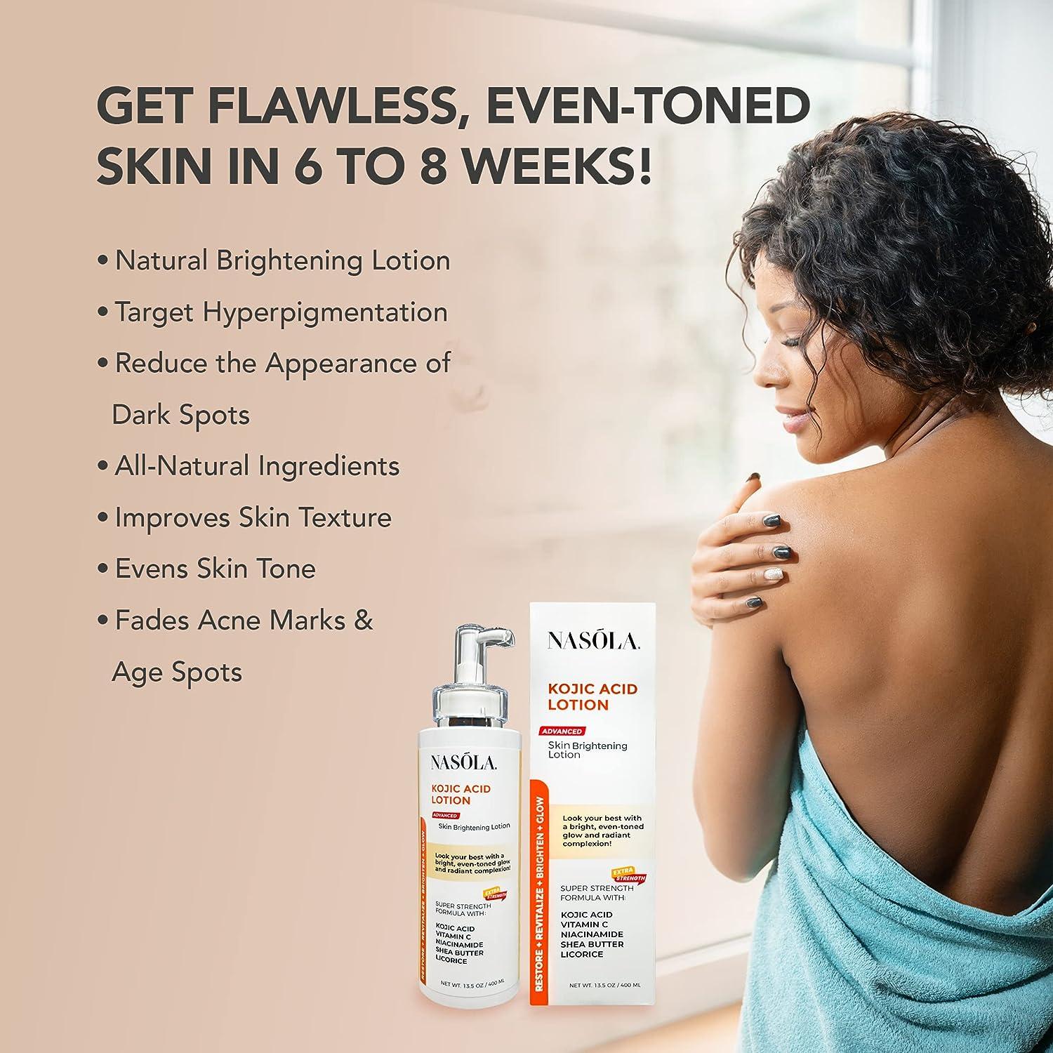 Nasola Kojic Acid Lotion Skin Brightening for Face & Body Vitamin C