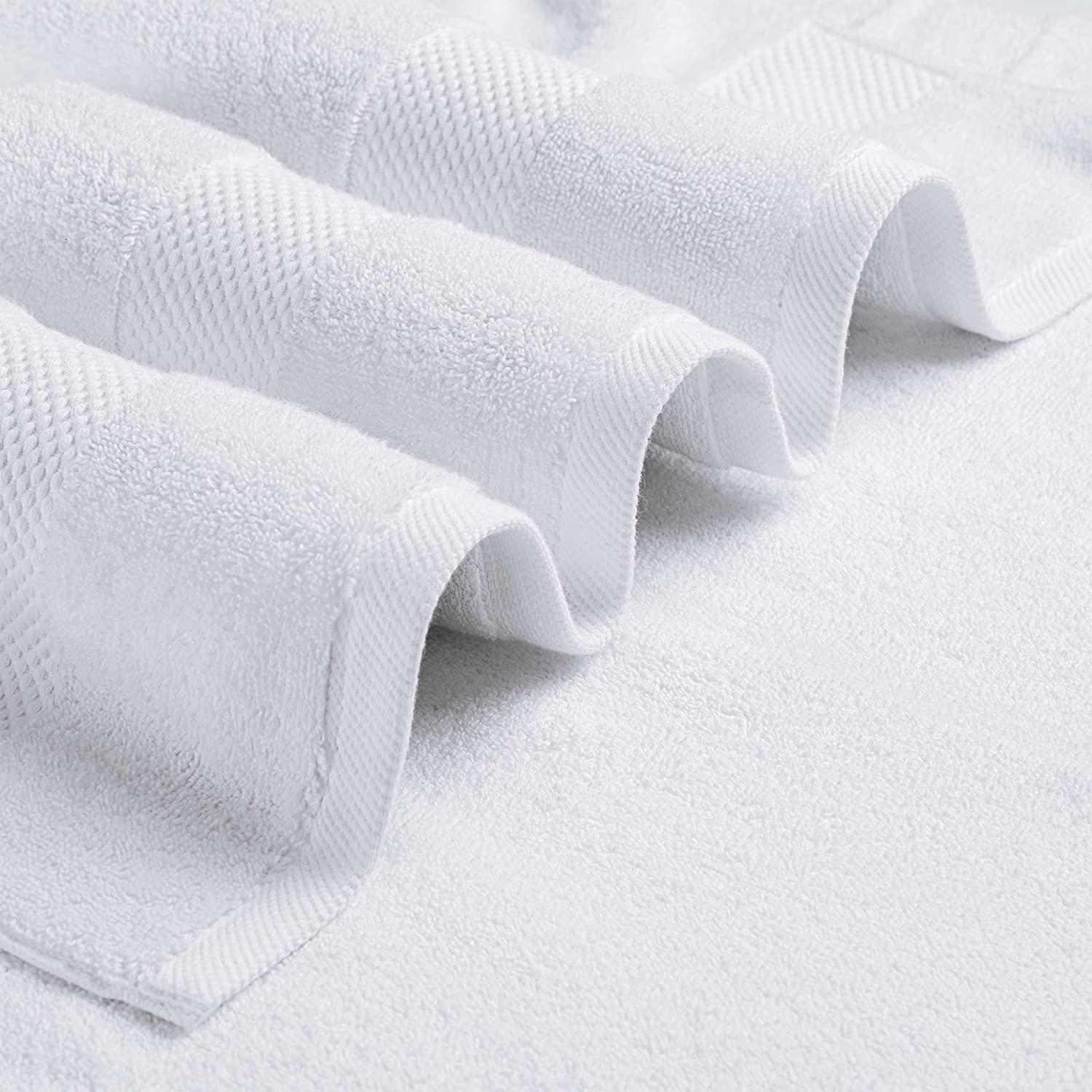 Luxury White Bath Towels Large - 100% Soft Cotton 700 GSM | Absorbent Hotel  Bathroom Towel | 27 inch X 54 inch | Set of 4 | Grey/White