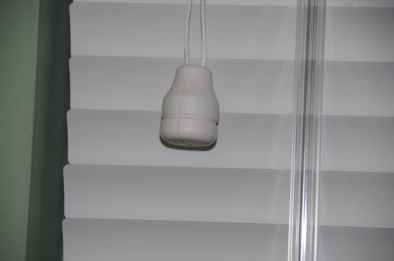 Large White Bell Shape Window Blind Tassels. This Child-Safe