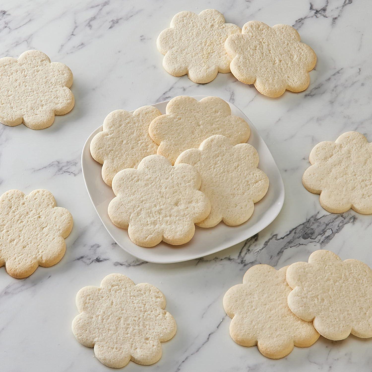 50Pack NutFree Flower Shaped Smiley Sugar Cookies Uniced Perfect