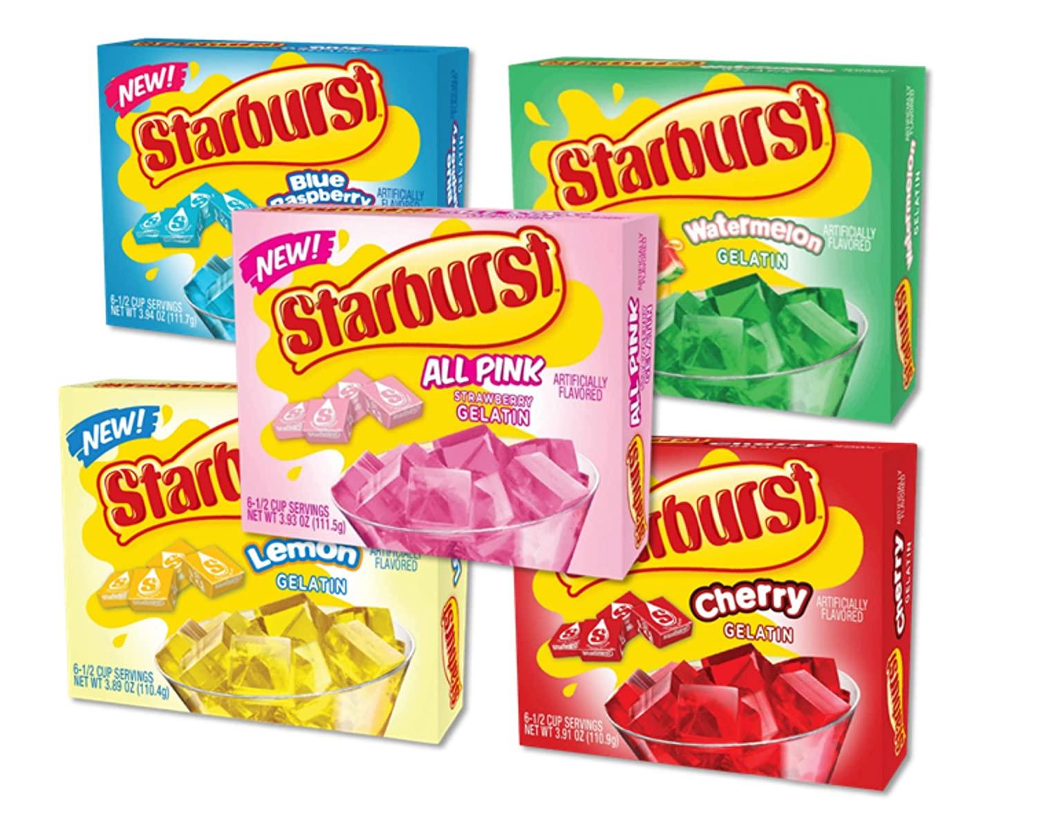 Jello Shot Bundle with Starburst Gelatin. Includes 5 Boxes of Starburst