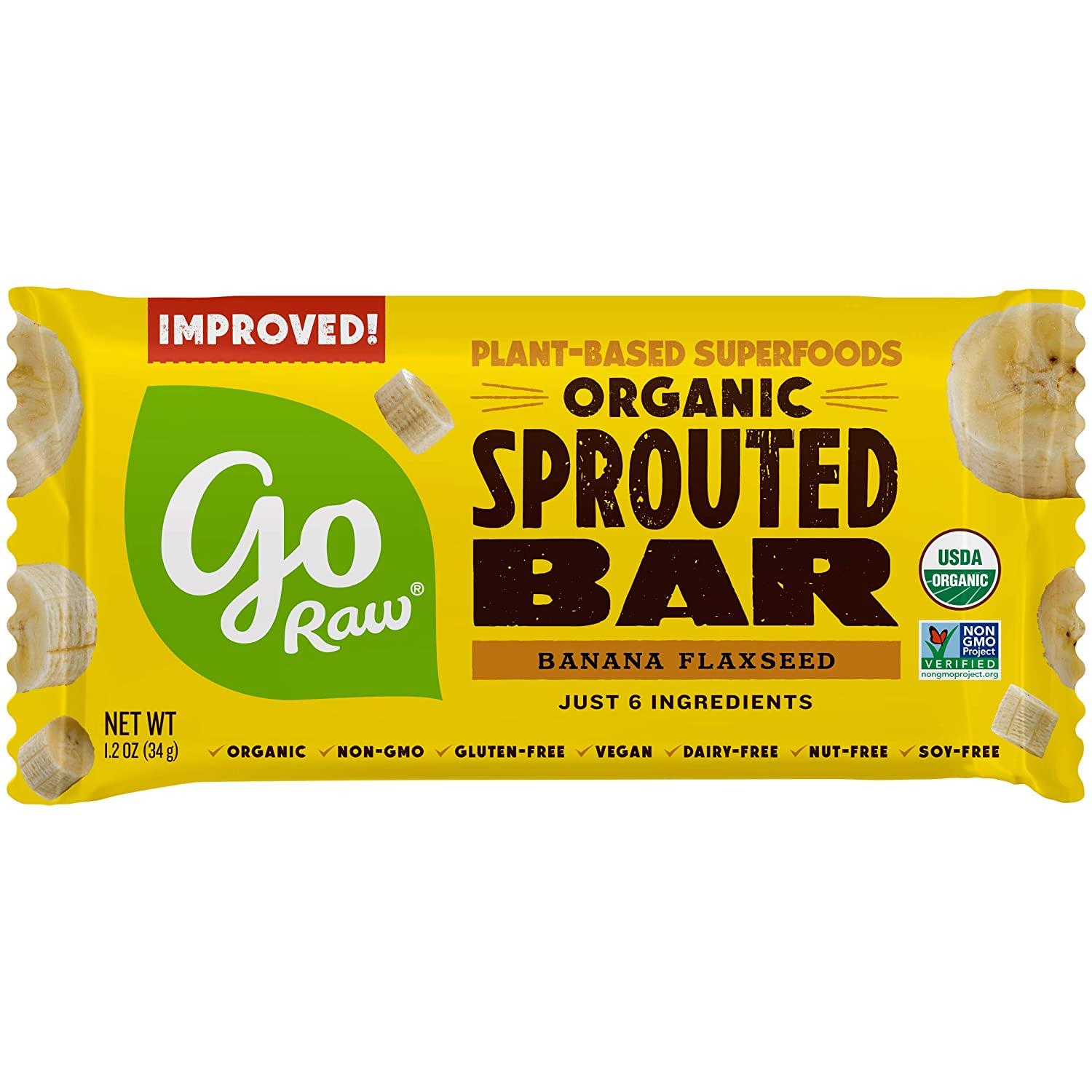 Go Raw Seed Bars, Banana Flaxseed Gluten Free Snacks Vegan