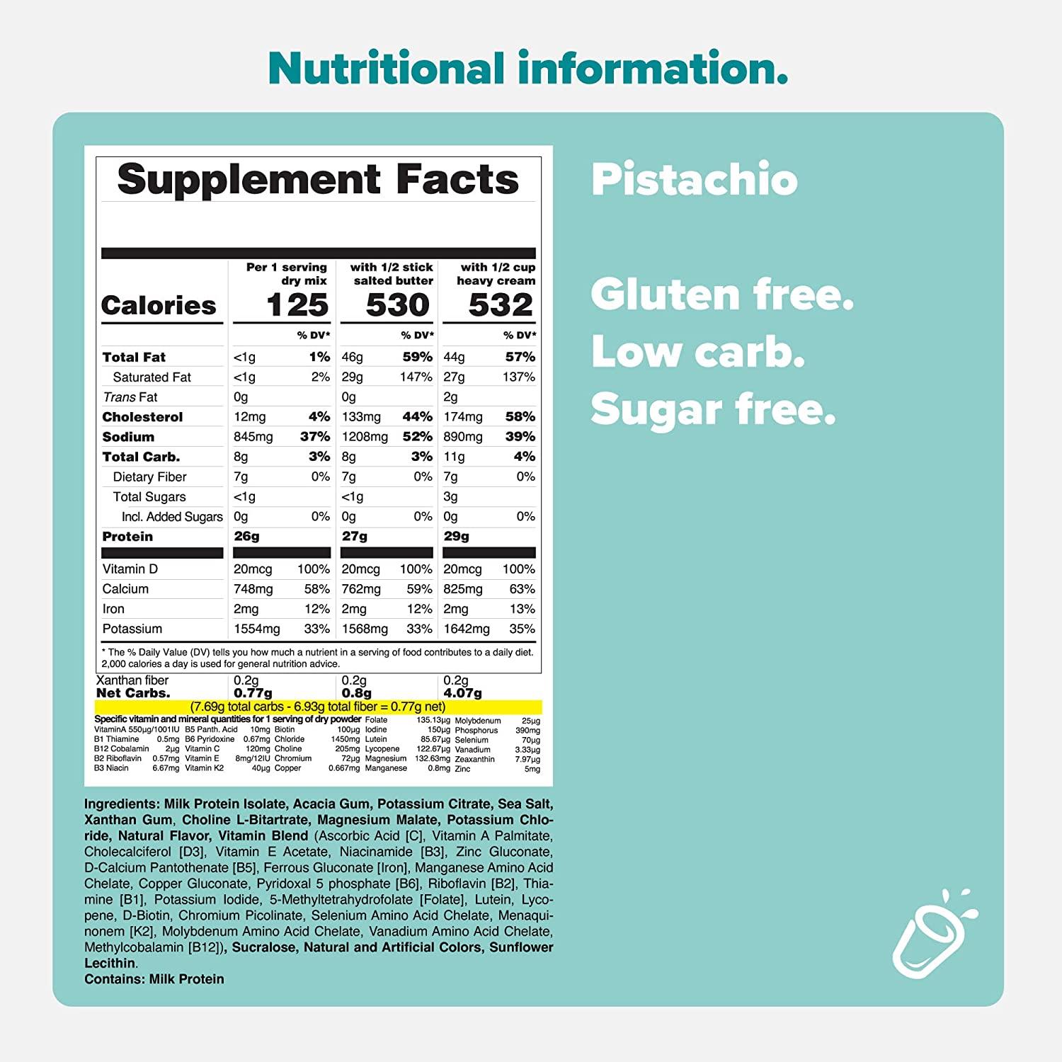 Keto Chow Pistachio Keto Meal Replacement Shake Powder