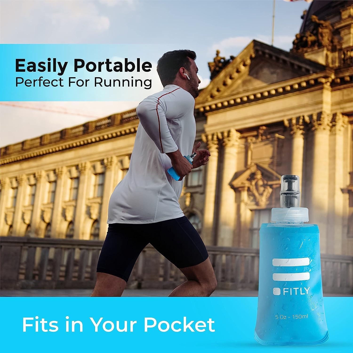 FITLY Soft Flask - 5 oz (150 ml) - Shrink As You Drink Soft Water Bottle  for Hydration Pack - Folding Water Bottle For Running & Hiking - Portable  Water Flask 