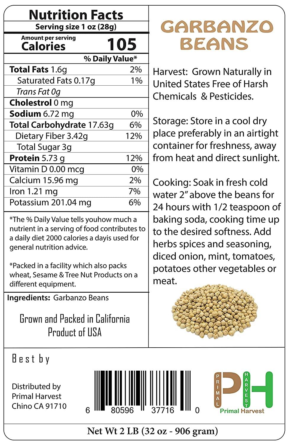 Garbanzo Beans (ChickPeas)Raw/NonGMO/Kosher Sproutable Low Sodium Bulk Vegan Dietary Fiber
