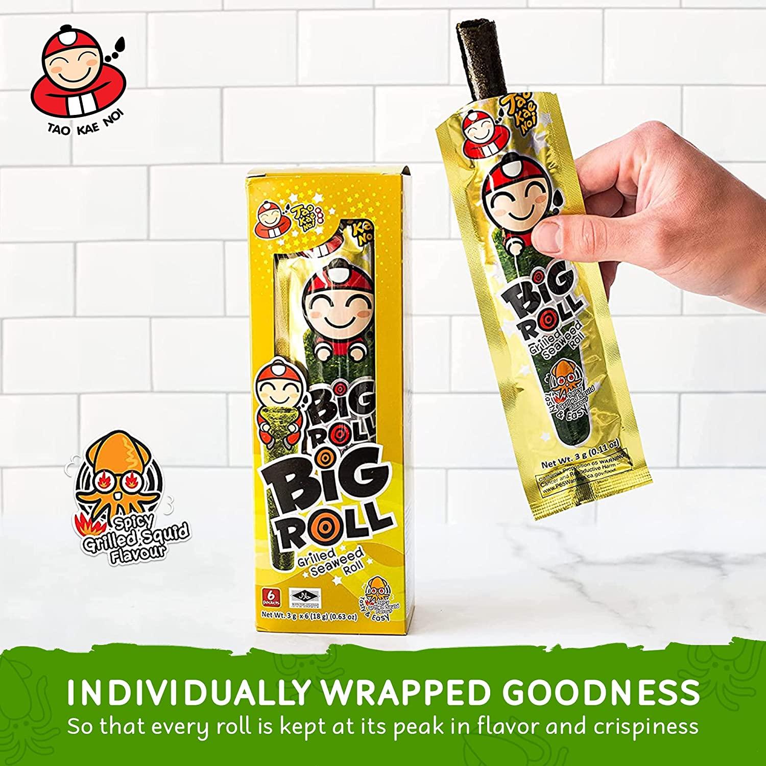 Tao Kae Noi Crispy Seaweed Snack Roll Spicy Tempura Grilled Squid