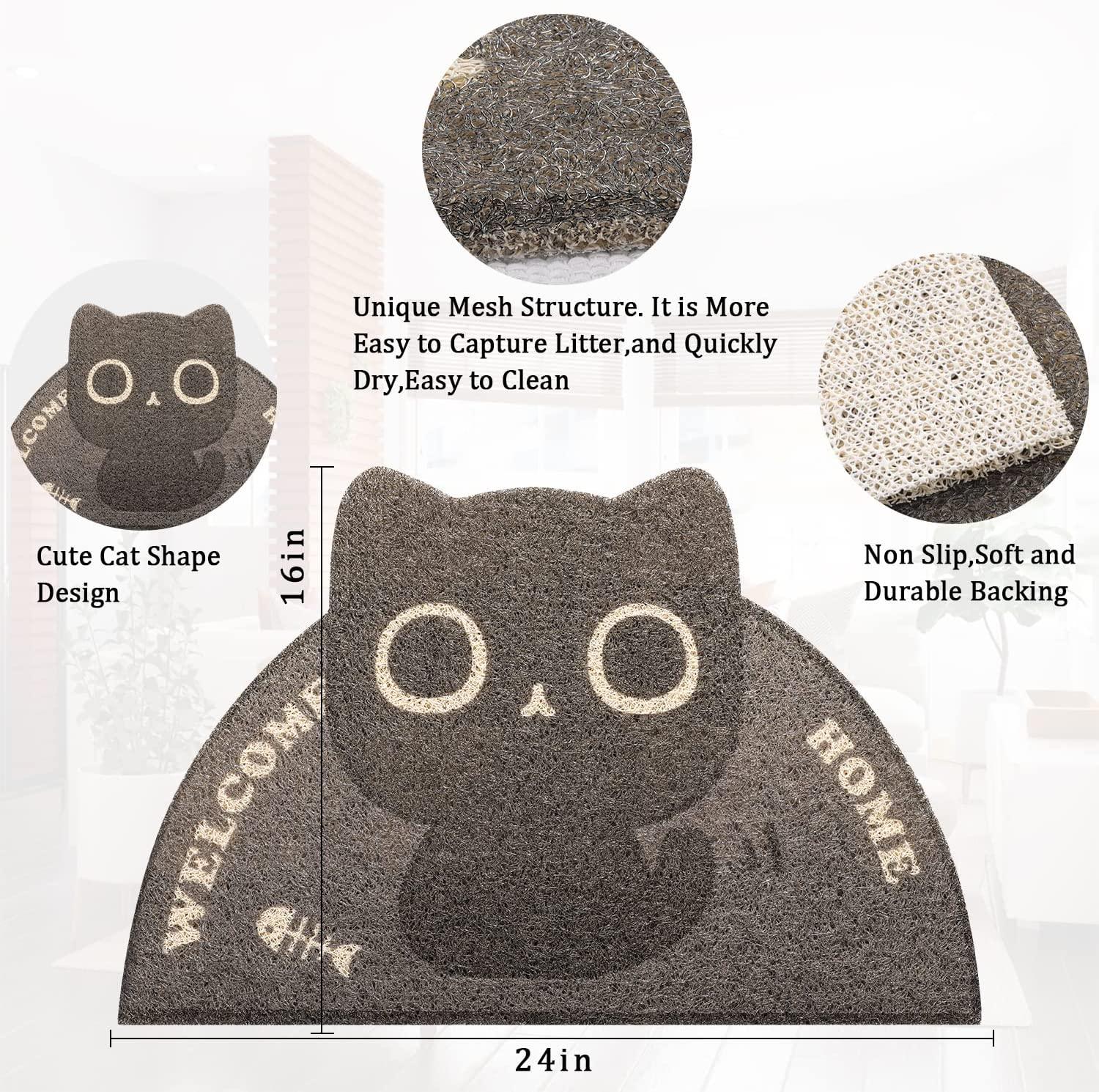 Non-slip Waterproof Cat Feeding Mat With Raised Edges - Cute Cat Head Shape  Pet Placement Mat For No Spill, Easy Clean-up And Hygiene - Temu