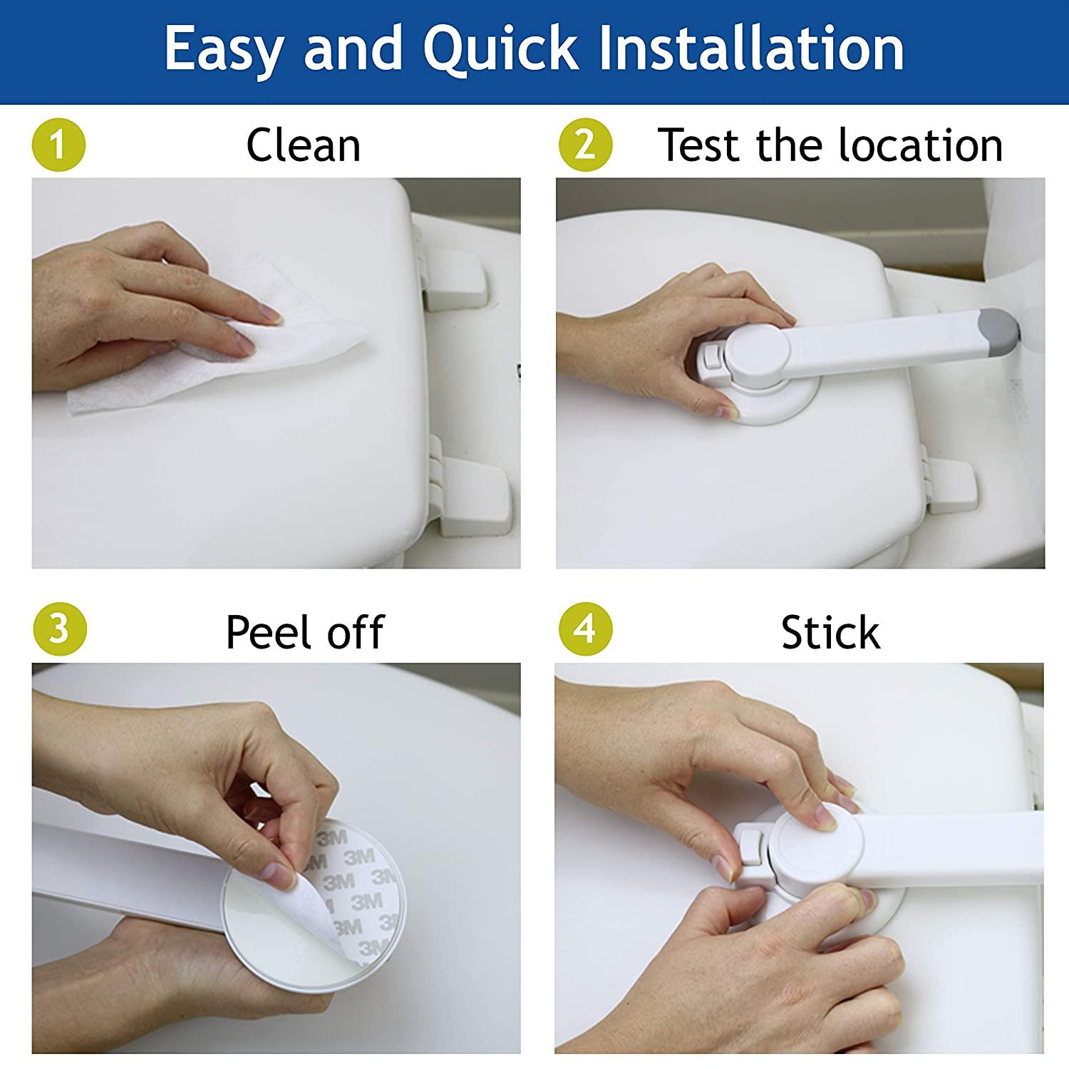  Toilet Lock Child Safety - Ideal Baby Proof Toilet Seat Lock  with 3M Adhesive, Easy Installation, No Tools Needed