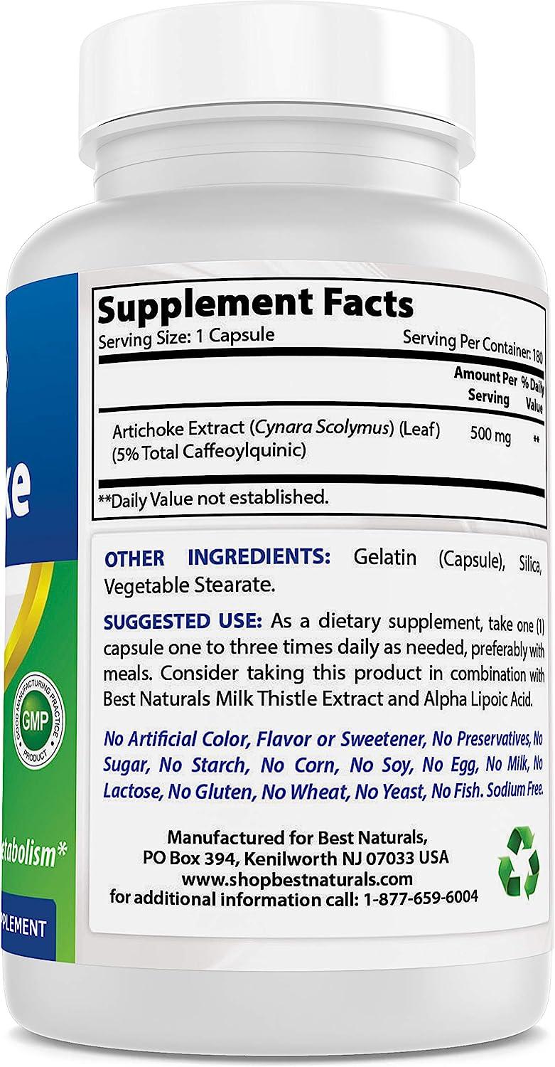 Best Naturals Artichoke Extract 10000 mg Equivalent 3rd Party Lab