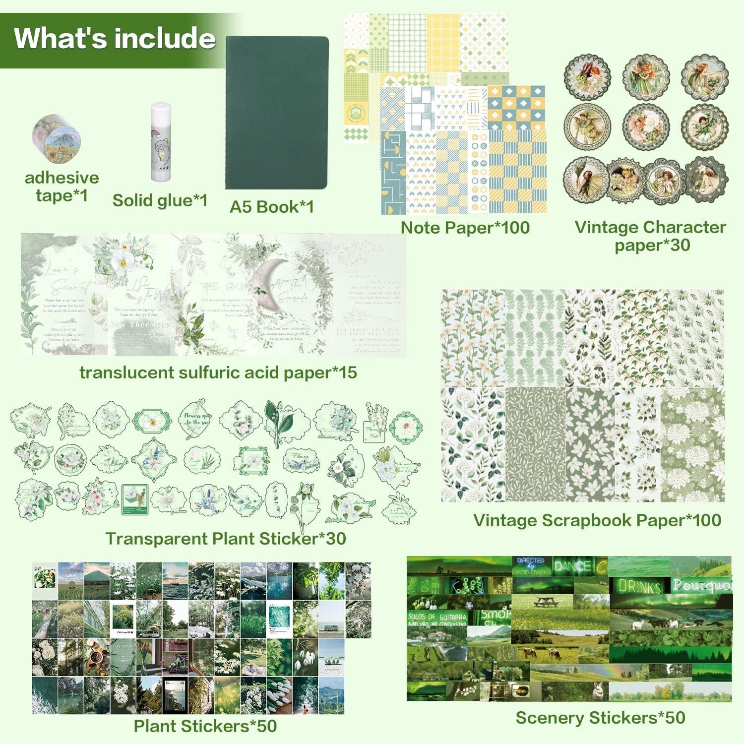 Botanical Scrapbook Paper Pad 8x8, Scrapmir Cozy Forest, Herbal Paper Kit, Scrapbooking  Set, Green Decorative Paper, Craft Kit for Adults 