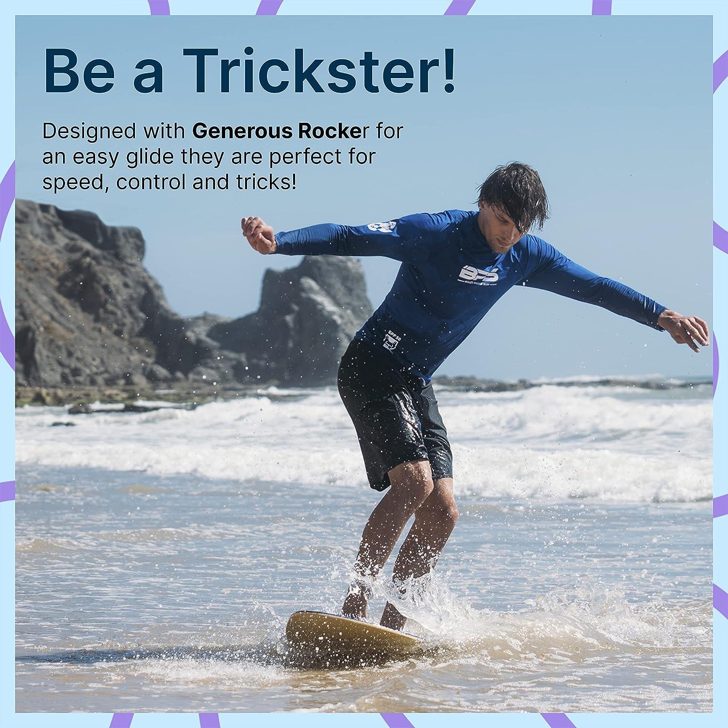 BPS New Zealand 'Shaka' Skimboard with Colored EVA Grip Pad and High