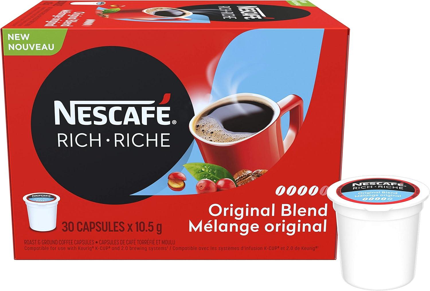 NESCAF Rich Original Roast & Ground Coffee Capsules K-Cup Compatible Pods 30  Capsules & Gold Rich & Smooth Keurig K cup Capsules (Pack Of 30 Cups) | Buy  Now with Express International