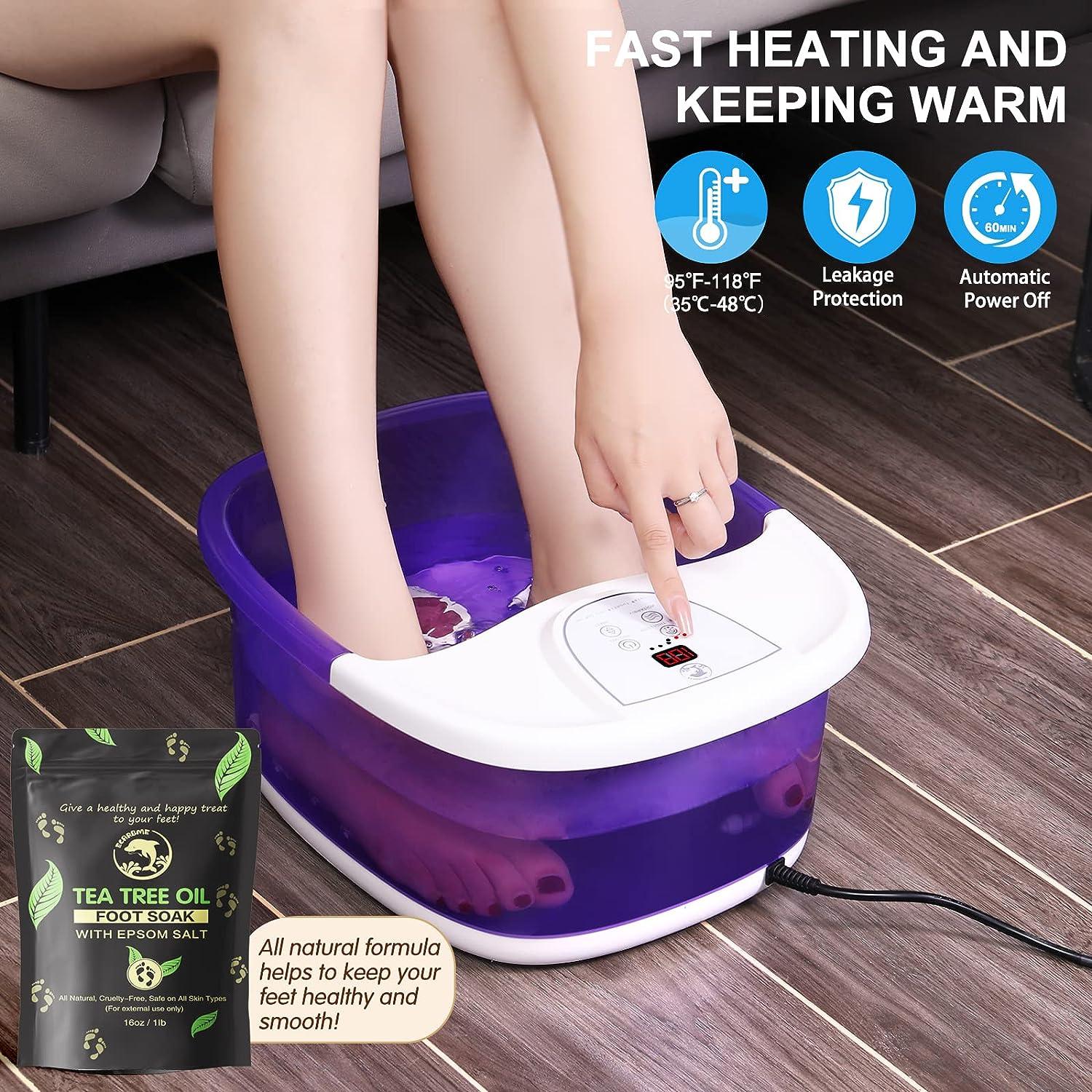 ECARBME Foot Spa Bath Massager with Heat, Bubbles, Vibration Massage