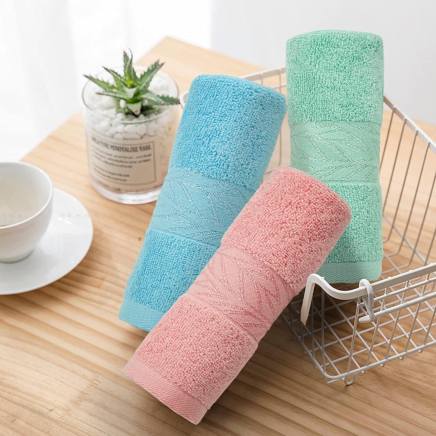 Cleanbear Hand Towels for Bathroom Cotton Hand Towel Set of 6 Ultra Soft  and Hig