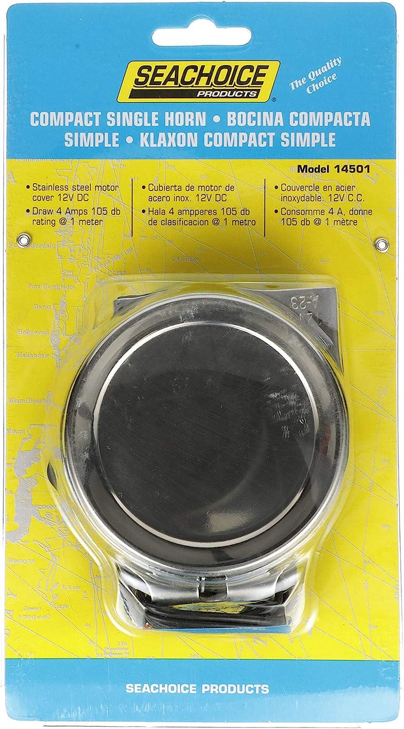 Seachoice Compact Electric Horn with Stainless Steel Cover Single