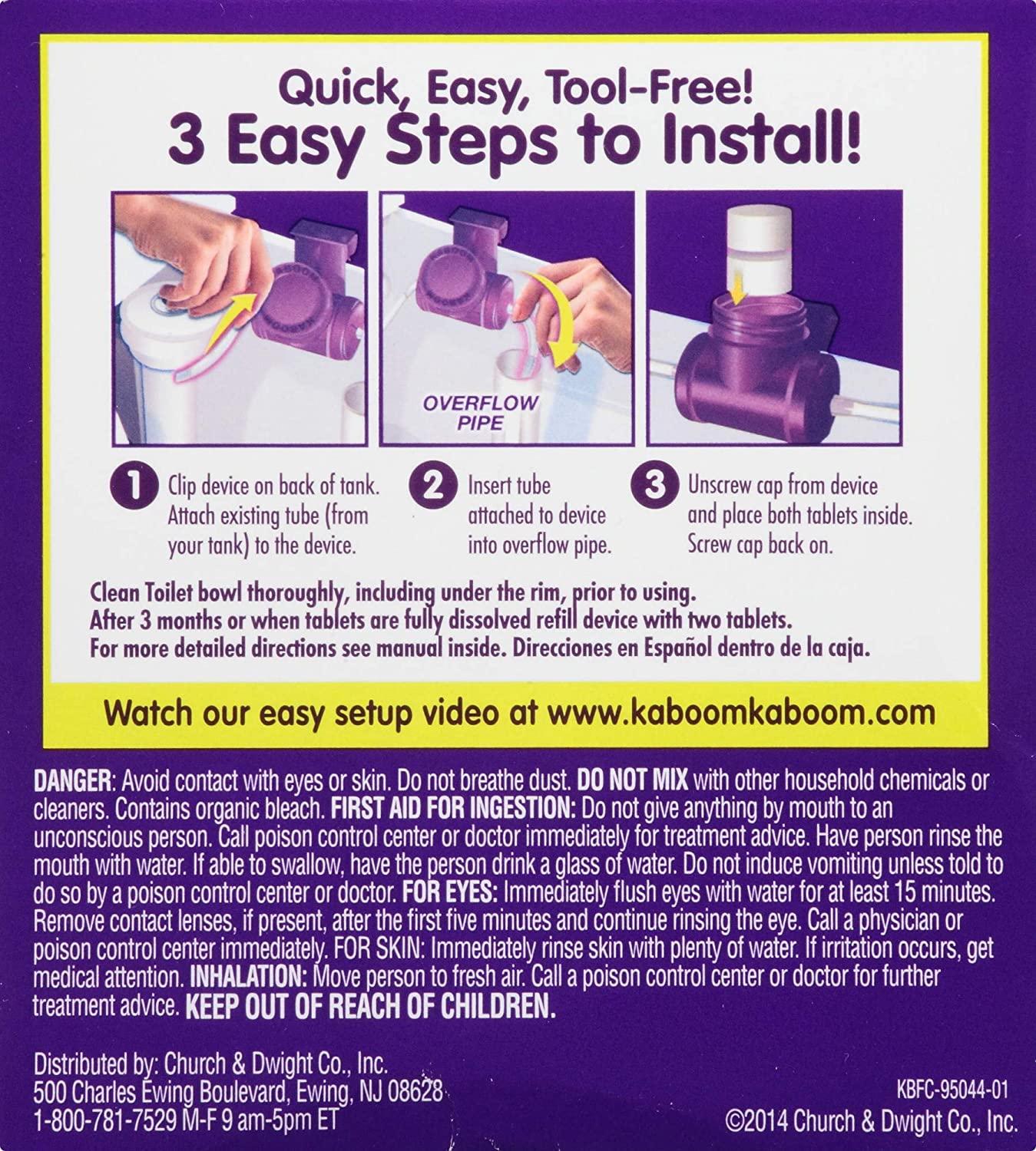 Kaboom Scrub Free Toilet Bowl Cleaner System + 2 Refills Effortless