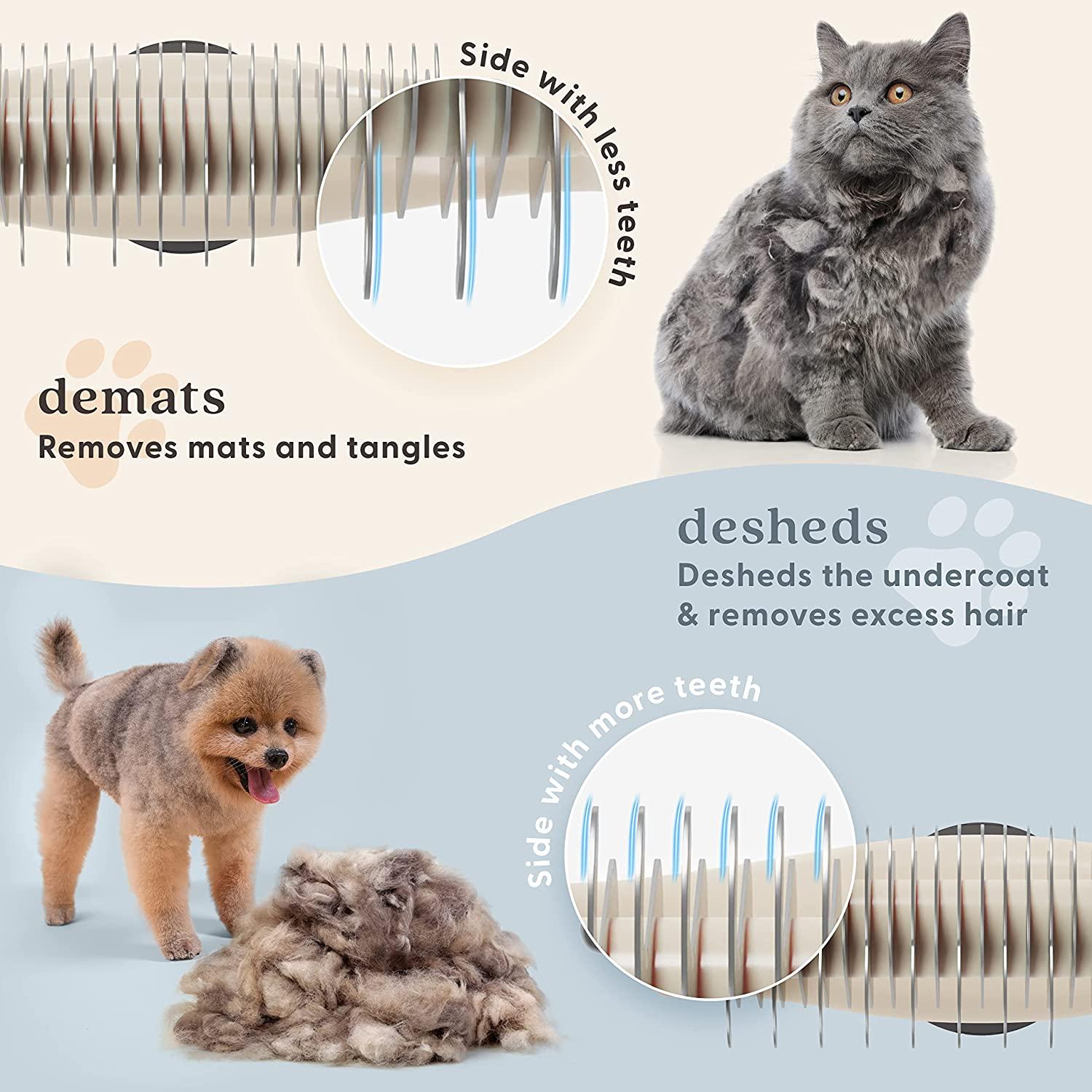 Pet Dematting Brush Undercoat Rake Deshedding Tool for Long Haired