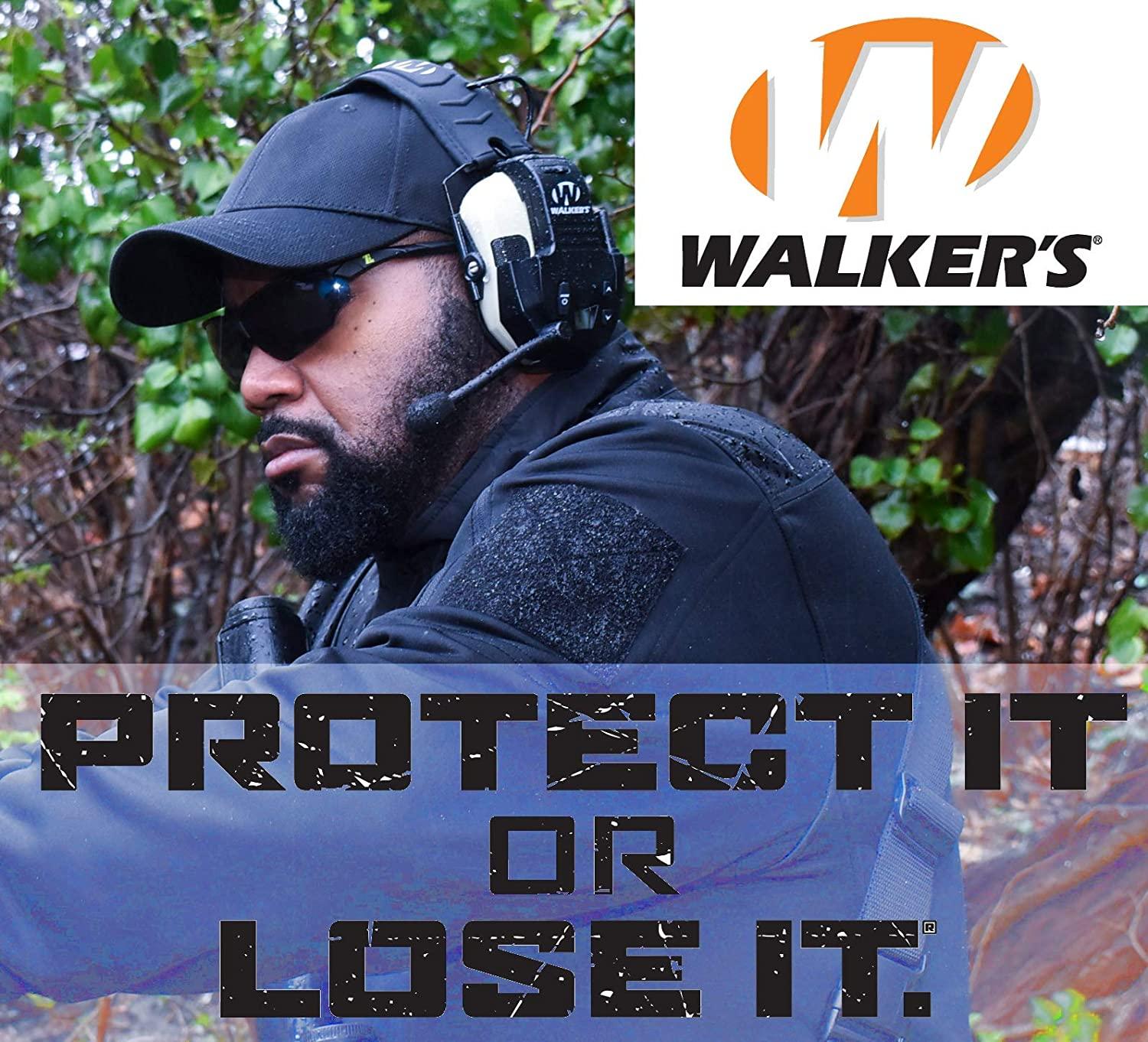 Walkers Razor Walkie Talkie Handsfree Communication Up to 3 Miles Range Black