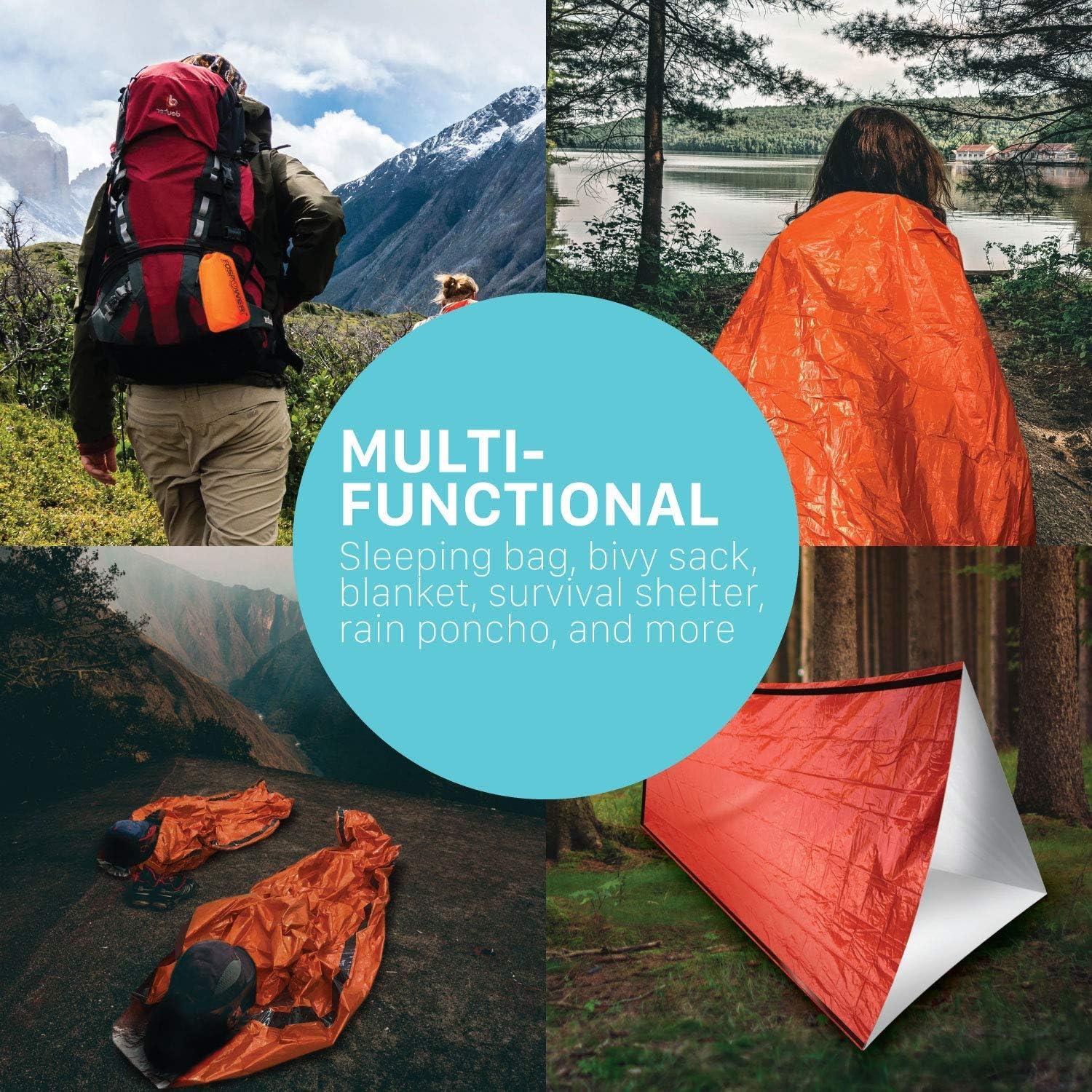 thumbnail image 2 of 4-Pack Emergency Survival Bivvy Sacks With Whistles - Lightweight Thermal Shelter For Outdoor 2 of 12
