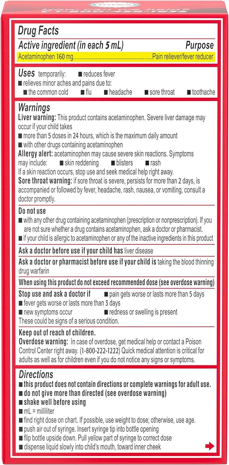 Tylenol Infants Acetaminophen Liquid Medicine Grape oz