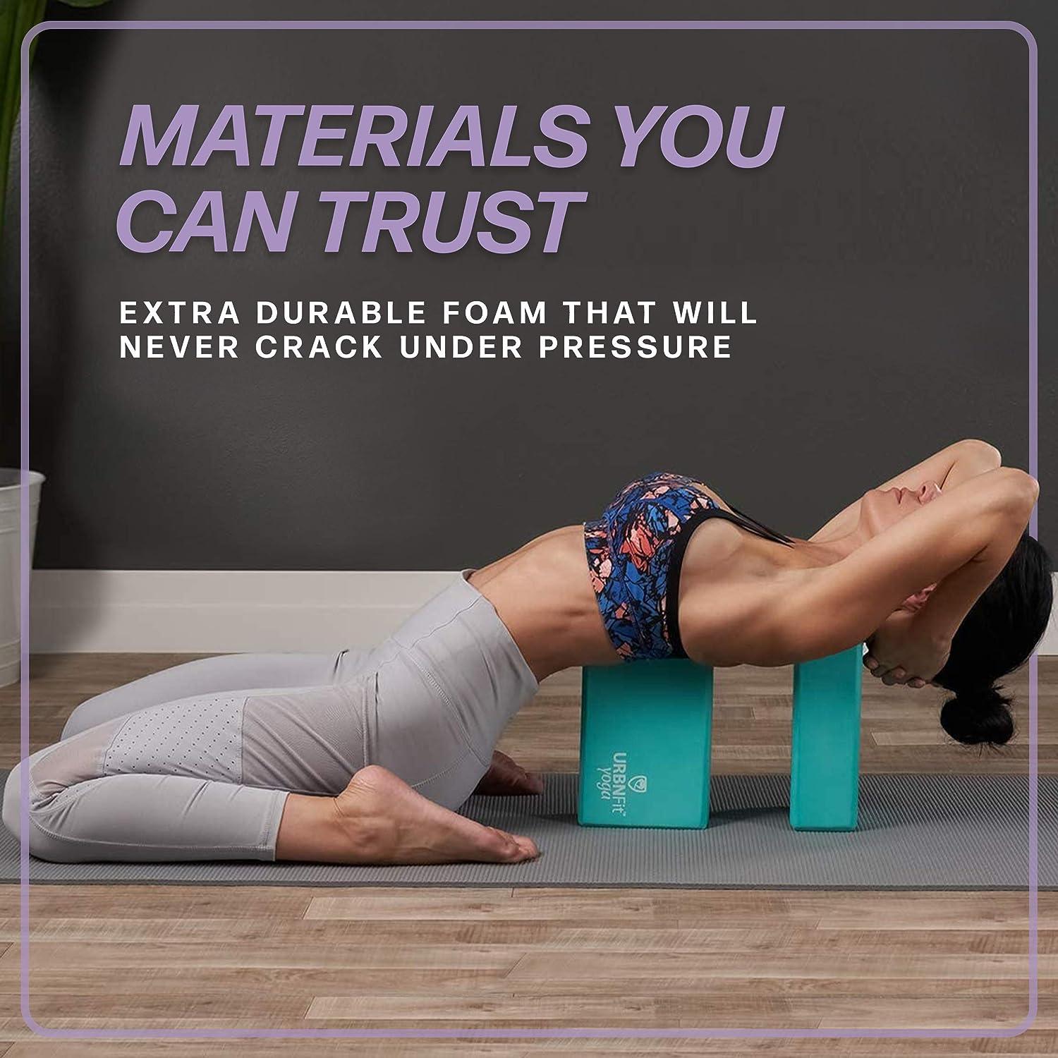 URBNFit Yoga Block - Moisture Resistant Brick to Improve Balance &  Flexibility - Fit for Home Gym Workout & Meditation - Yoga Blocks Set of 2  w/Bonus